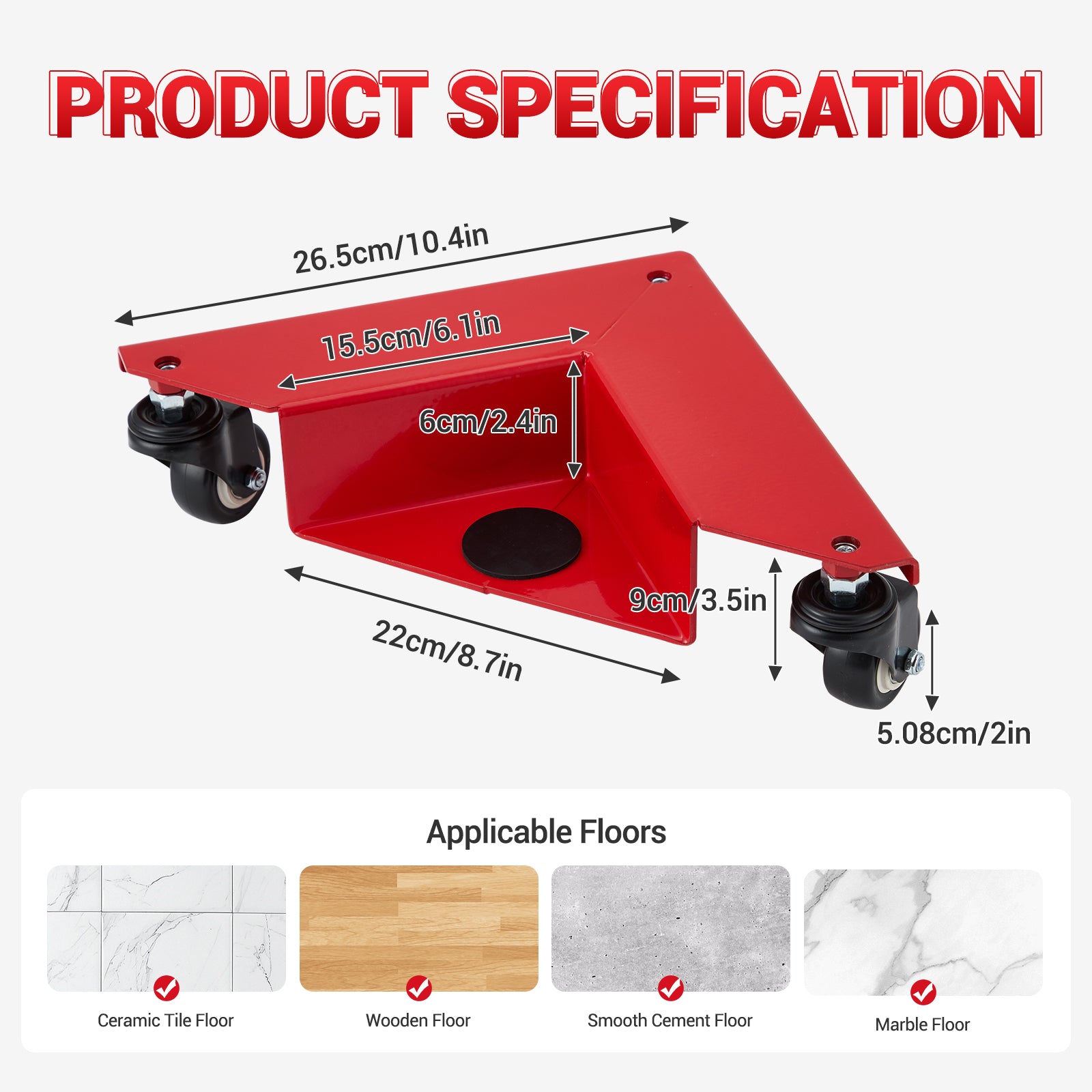 Heavy Duty 4-Piece Furniture Dolly Set - 1380 Lbs Capacity, 4-Wheel Furniture Movers for Sofas, Refrigerators & Large Items | Home Moving, Warehouse & Office Use