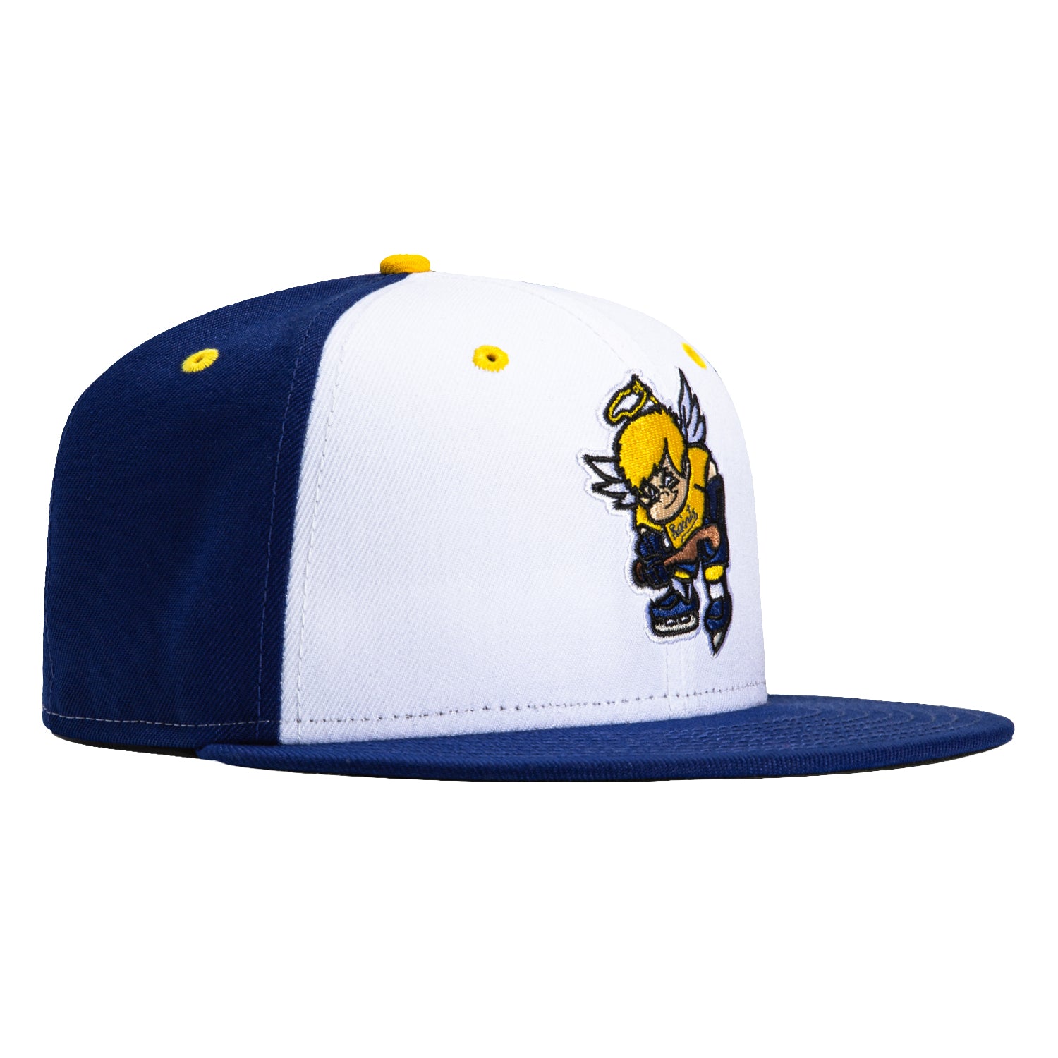 New Era 59Fifty St Paul Saints Fighting Saints Rail Baseball Cap - White & Royal Blue Adjustable Snapback Hat for Men | Perfect for Baseball Games, Sports Events & Streetwear Fashion