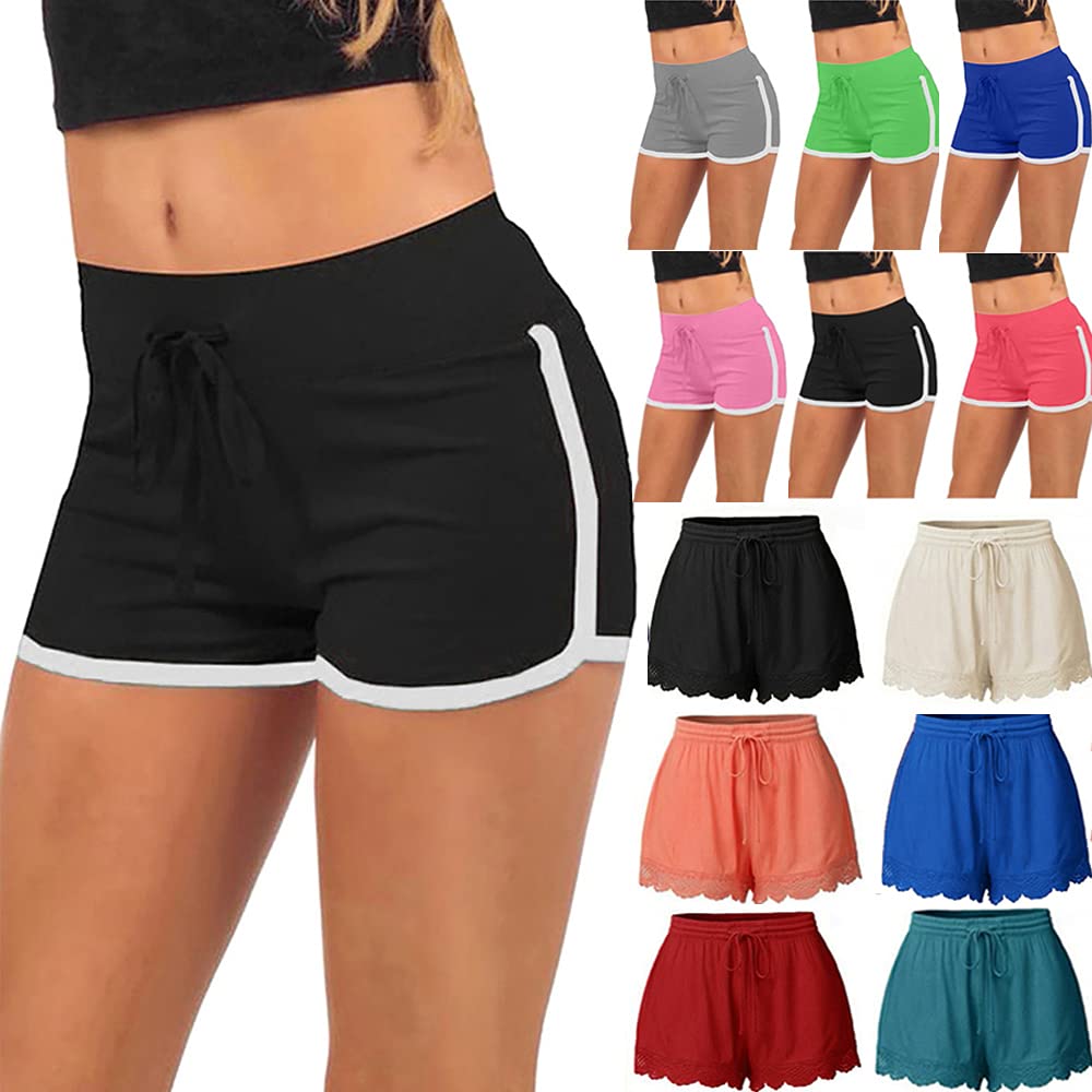 Women's Athletic Shorts for Summer - Elastic Waist Running Yoga Fitness Shorts | Perfect for Workouts, Jogging, Yoga & Casual Wear