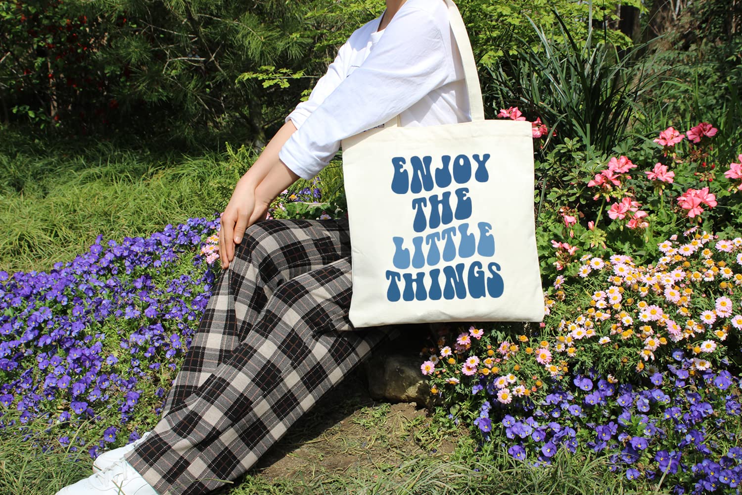 Eco-Friendly Canvas Tote Bag with Pocket - Reusable Shopping & Book Bag for Women | Perfect for Groceries, Work & Beach