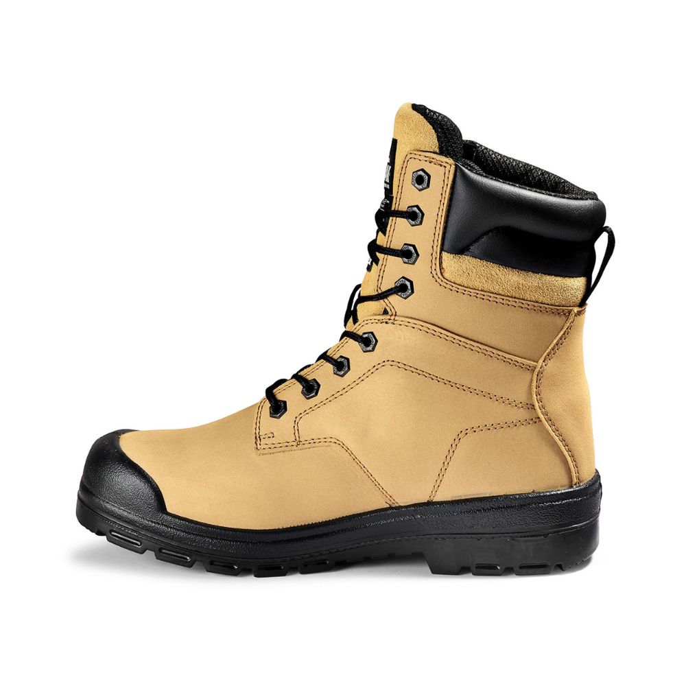 Kodiak Greb Men's 8 Steel Toe Work Boots - Safety Shoes for Construction, Warehouse & Outdoor Work - Wheat Brown Leather Work Boots KD0A4TH3FWE