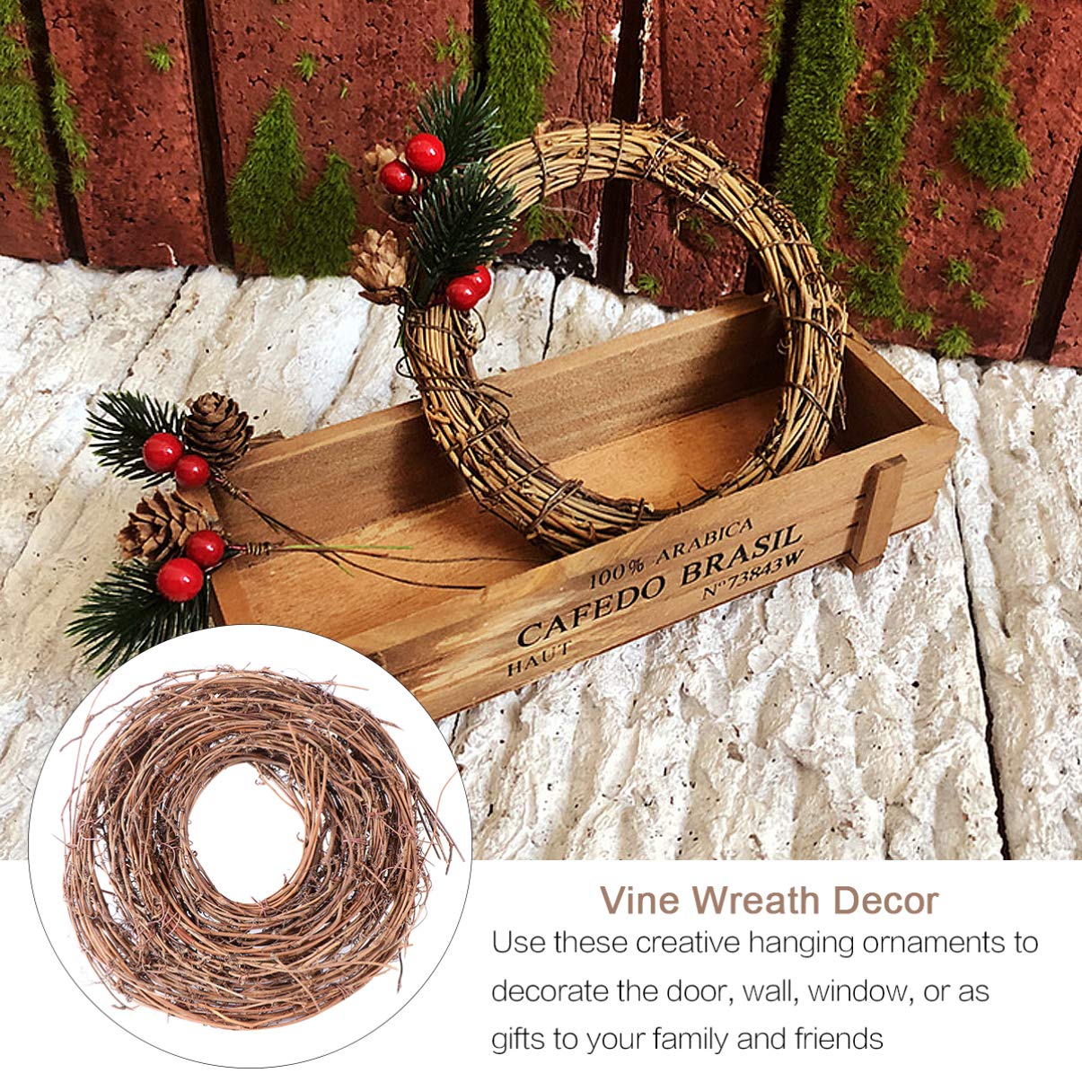 Natural Grapevine Wreath - 15.7ft Twig Garland for DIY Wedding & Home Decor - Perfect for Backdrops & Crafts