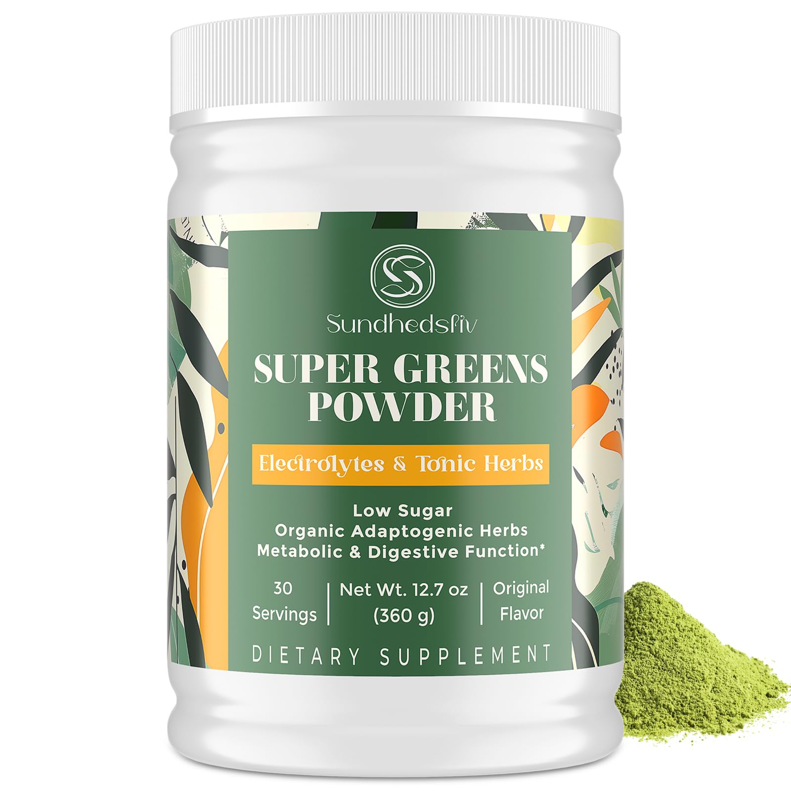 Organic Super Greens Powder with Electrolytes & Tonic Herbs - Superfood Supplement for Gut Health, Energy & Immunity | Adaptogens, Shilajit, Antioxidants, Prebiotic & Probiotic Blend | 30 Servings for Smoothies, Detox & Daily Wellness Boost