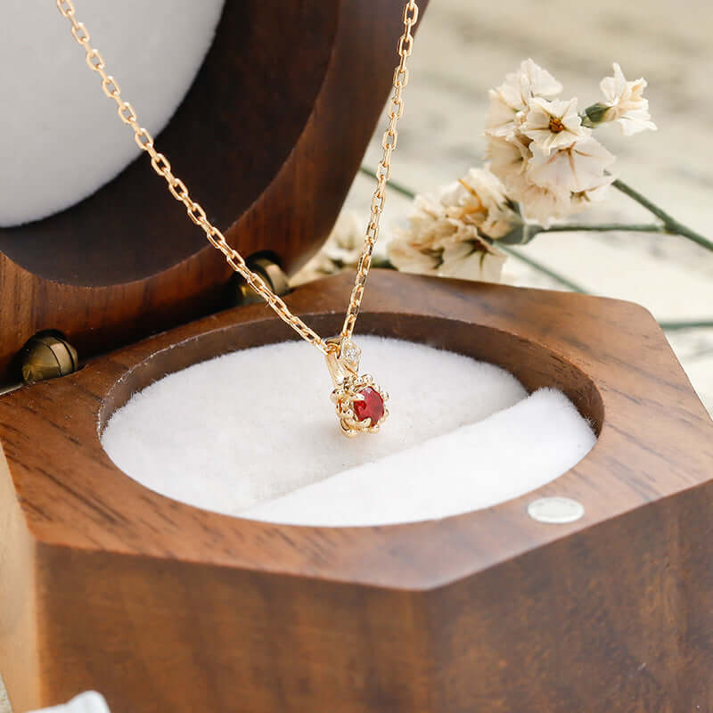 Luxury Red Ruby Gemstone Necklace for Women | 18K Gold Plated Elegant Jewelry Gift | Perfect for Weddings, Anniversaries & Special Occasions