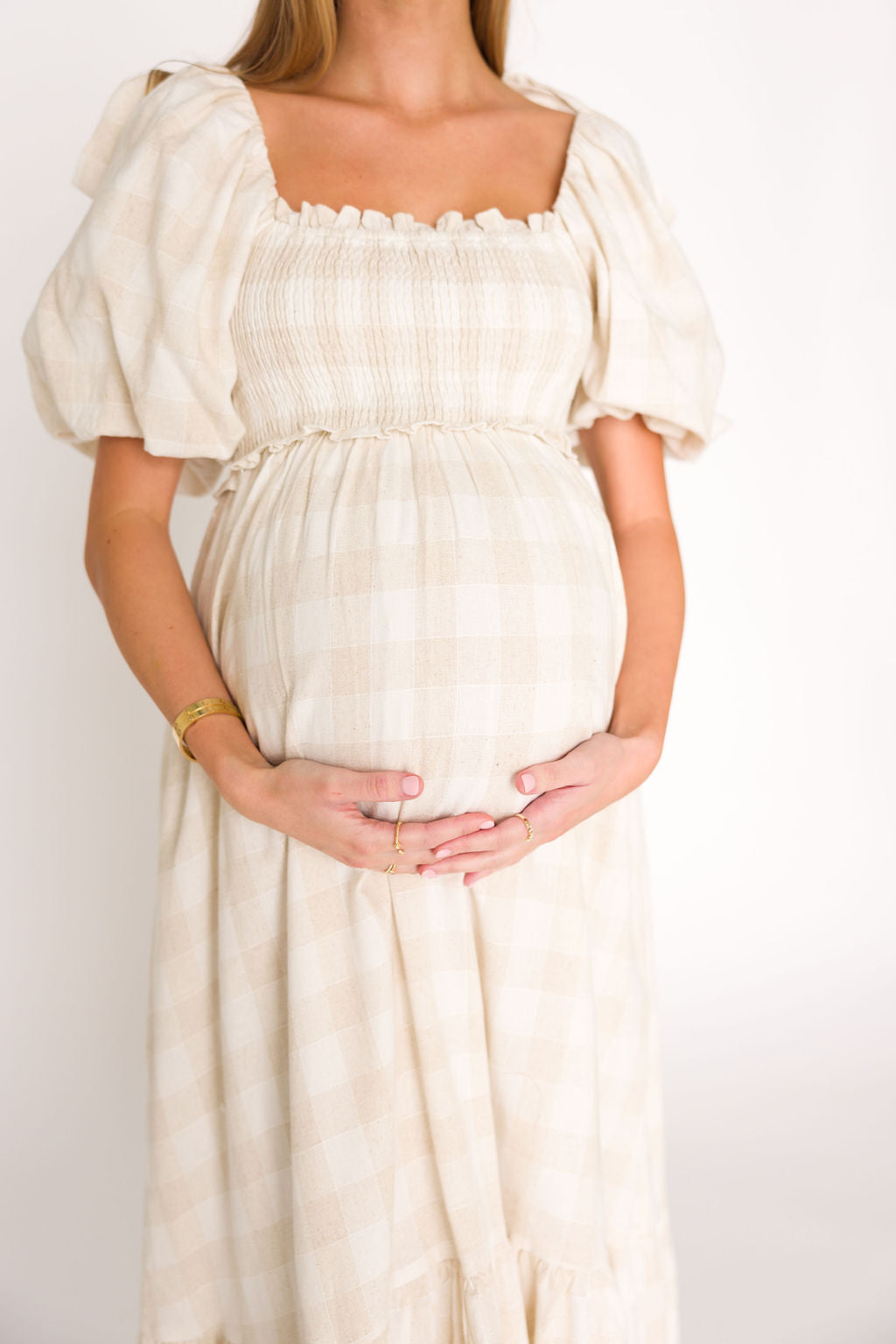 Addyson Maxi Dress - Natural Multi Color Cotton Linen Blend Maternity Dress | Bump Friendly & Inclusive Sizing | Perfect for Pregnancy, Beach Vacations & Summer Outings