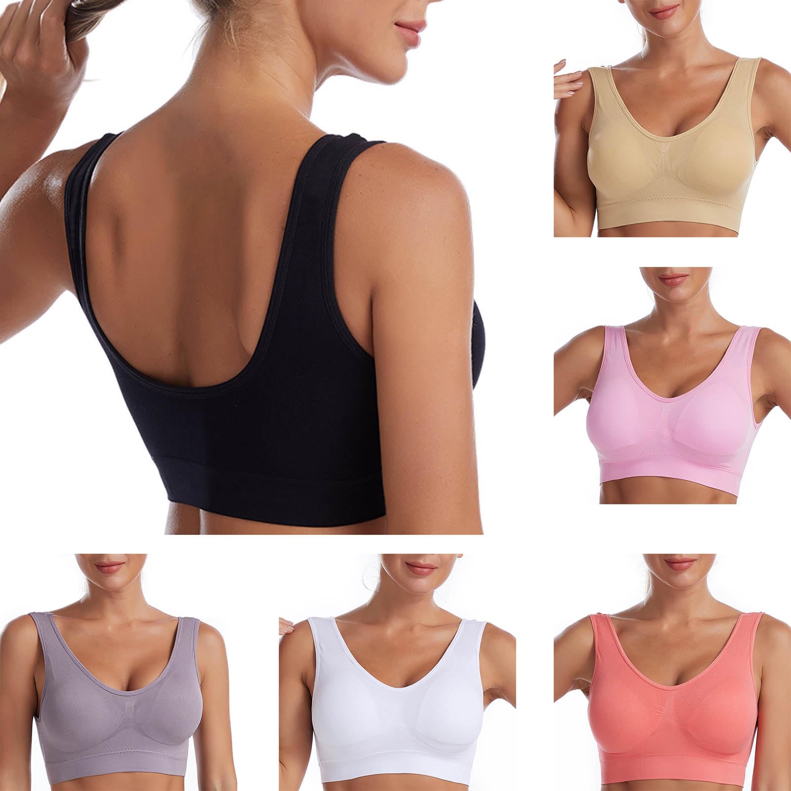 **Plus Size Women's Sports Bra - Seamless Workout Bra with Padding, No Underwire for Gym, Yoga & Running - Comfortable Athletic Support for Active Lifestyles**