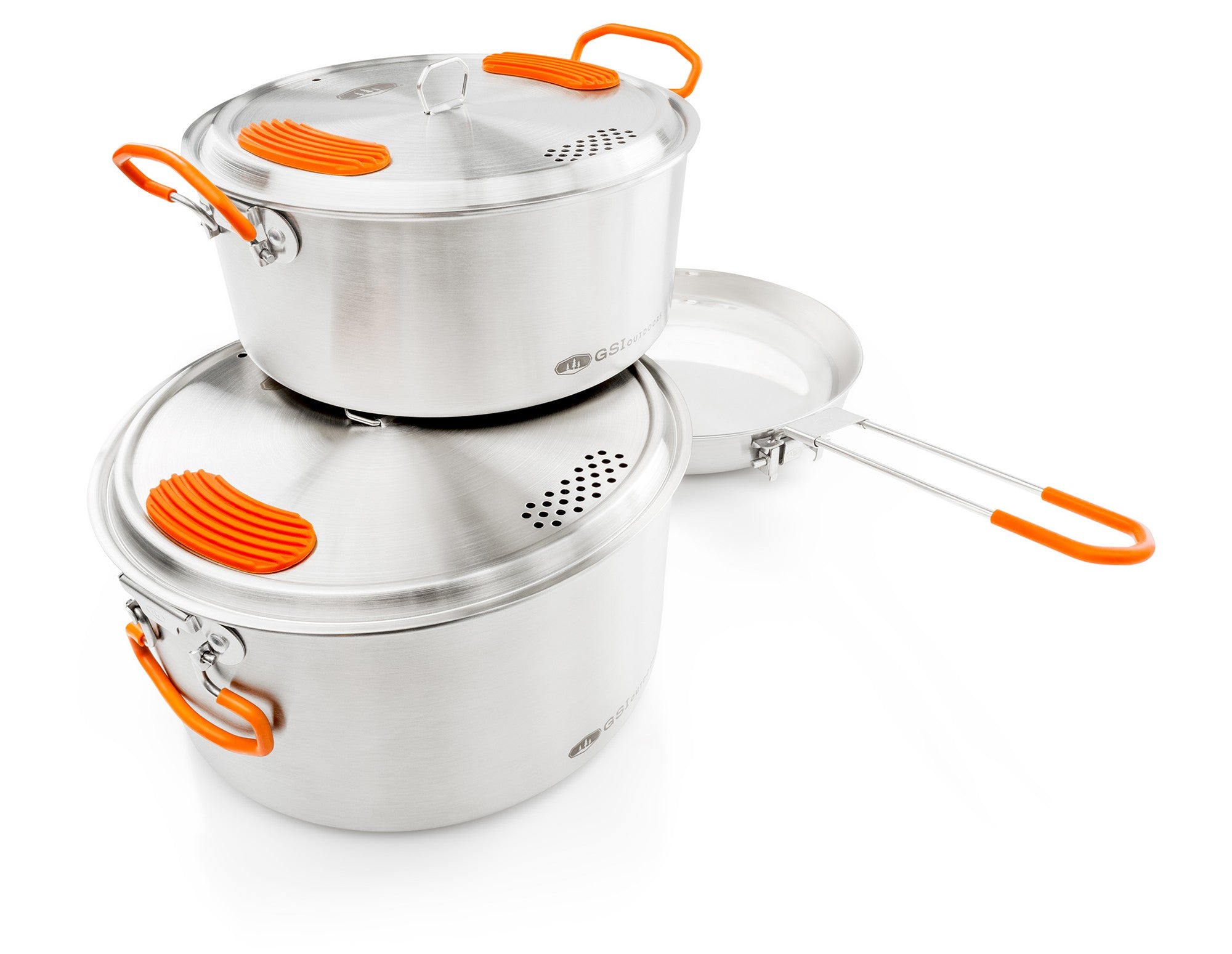 Glacier Stainless Steel Base Camping Cookware Set - Medium Size for Outdoor Adventures, Hiking & Backpacking Trips