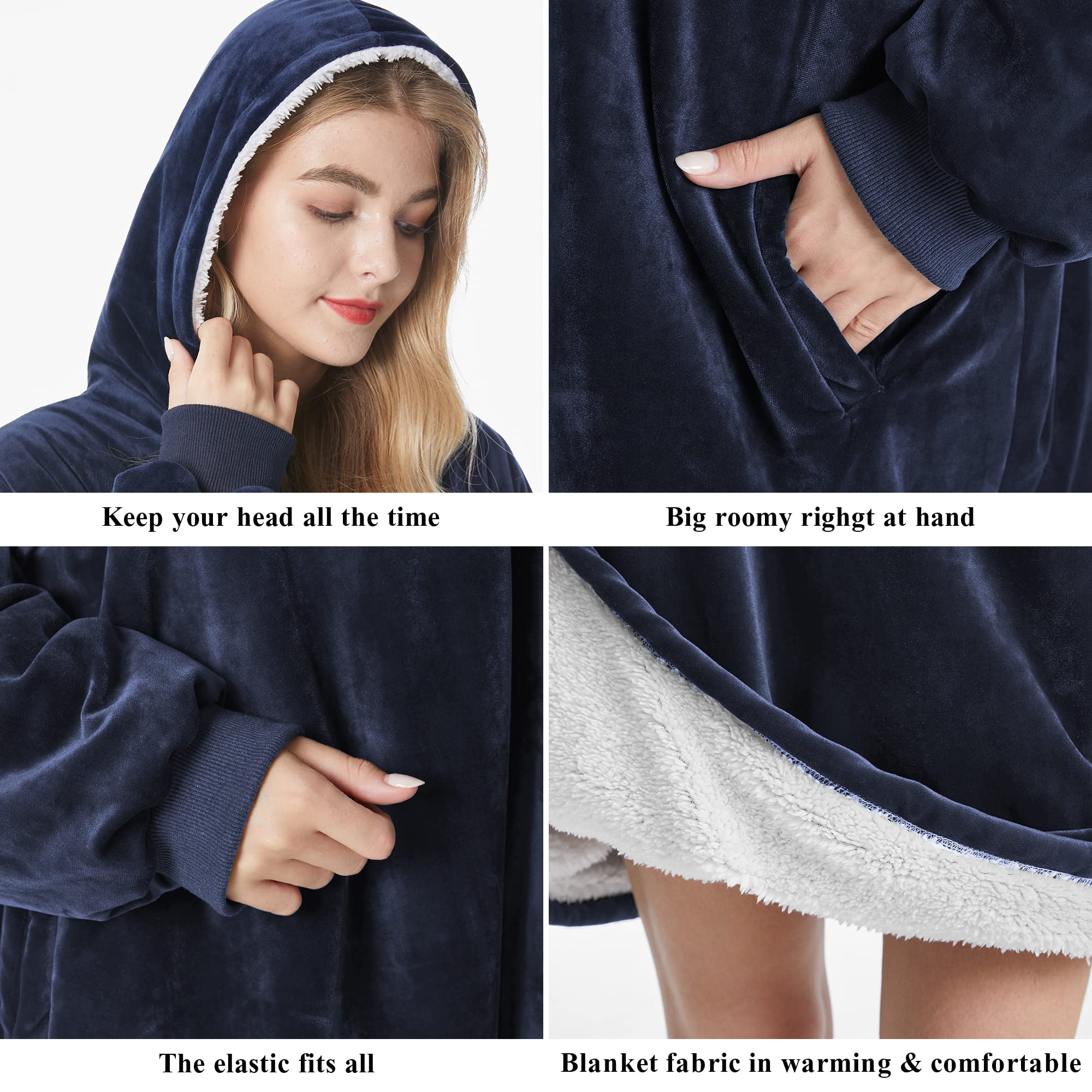 Felicigeely Oversized Wearable Blanket Hoodie - Warm Cozy Fleece Sweatshirt with Pockets for Women & Men | Perfect Gift for Mom, Her & Girls | Great for Lounging, Movie Nights & Cold Weather