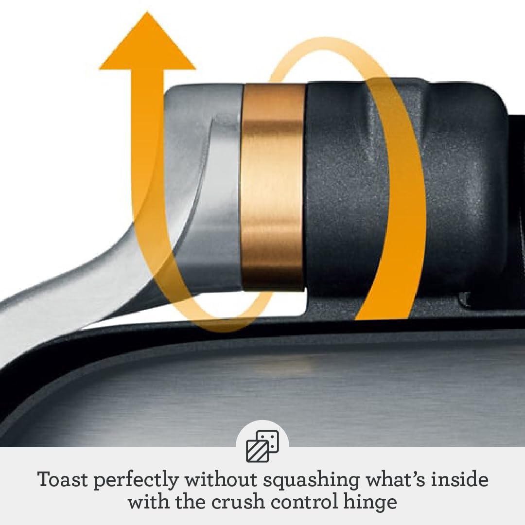 Sage SSG600BSS Stainless Steel Sandwich Press Maker - Perfect for Grilled Cheese, Paninis & Breakfast - Ideal for Home, Office & Small Cafes