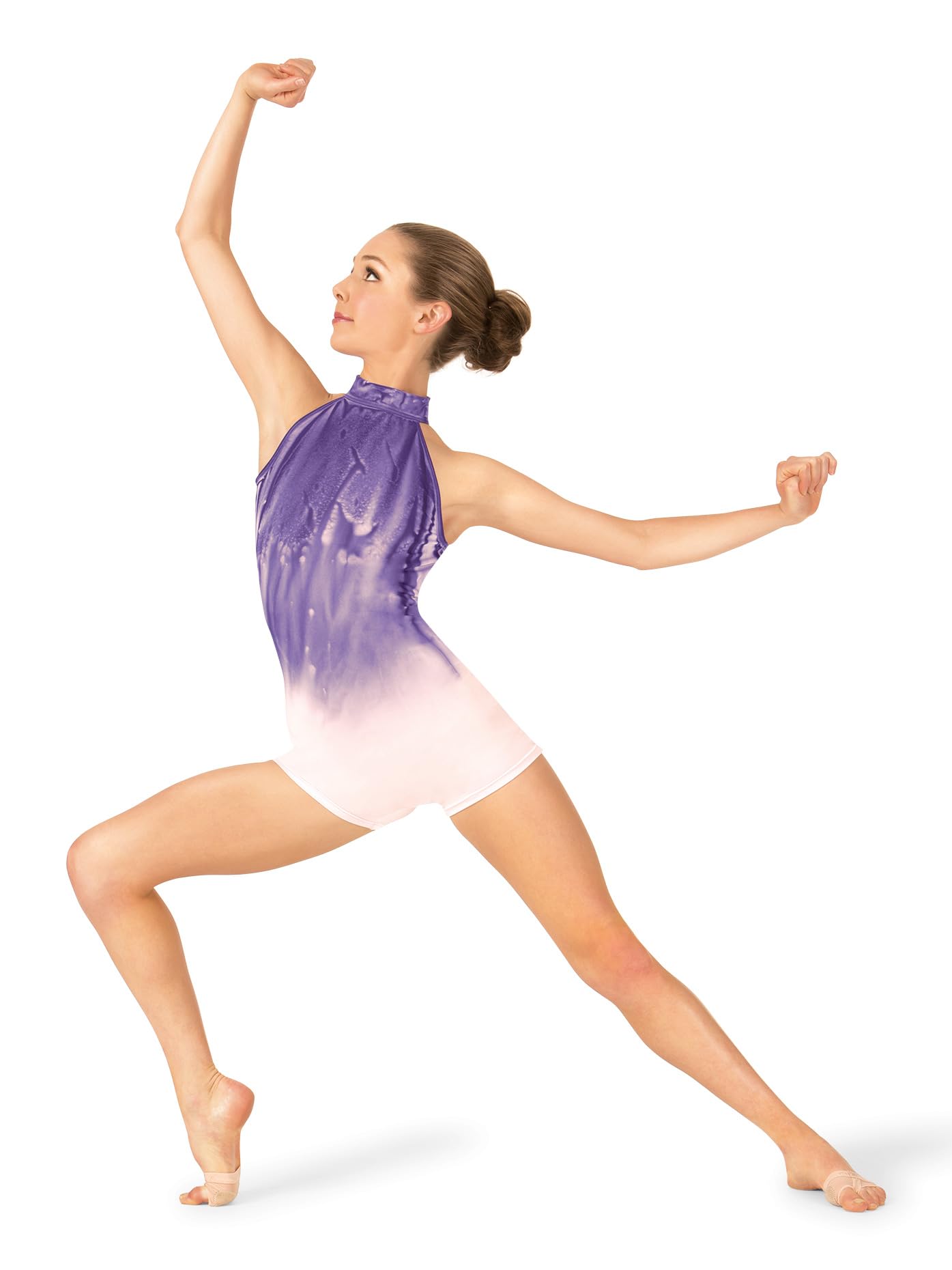 Hand Painted Watercolor Women's Halter Shorty Unitard - Stretchy Dance Leotard for Ballet, Yoga & Performance