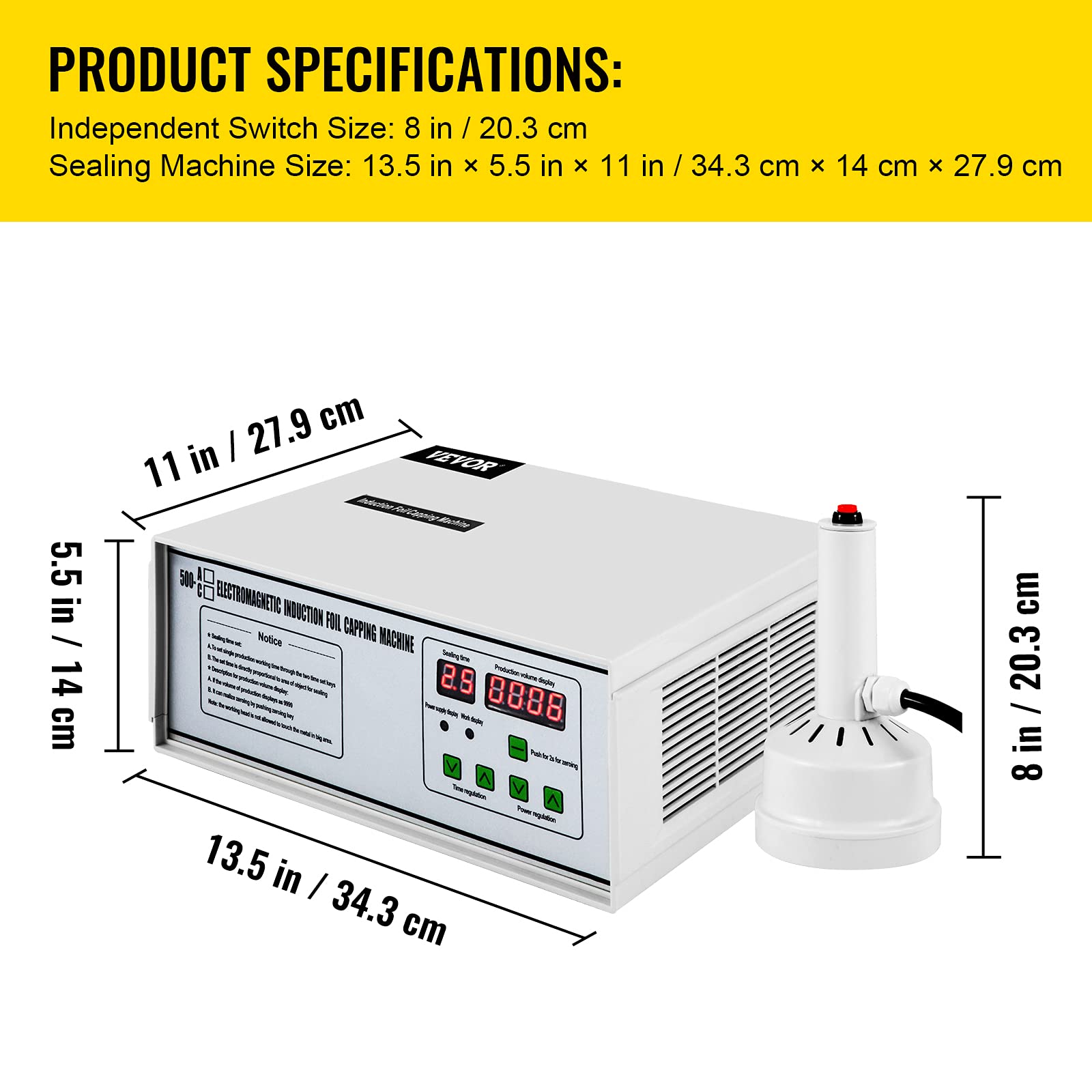BestEquip 110V Induction Sealer Machine for Bottles (20mm-100mm) | Automatic Bottle Cap Sealer for Glass & Plastic Containers | Perfect for Home Brewing, Cosmetics & Food Packaging