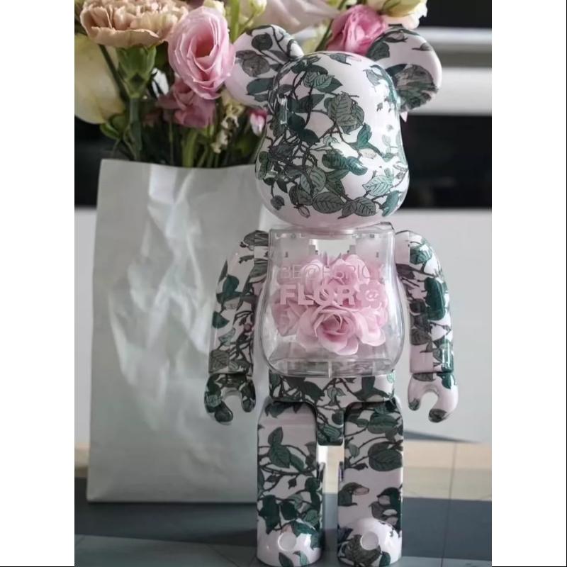 Bearbrick FOLR@ Pink Rose 400% Be@rbrick 2024 Limited Edition Collectible Figure - Perfect for Display, Gifts & Anime Collections