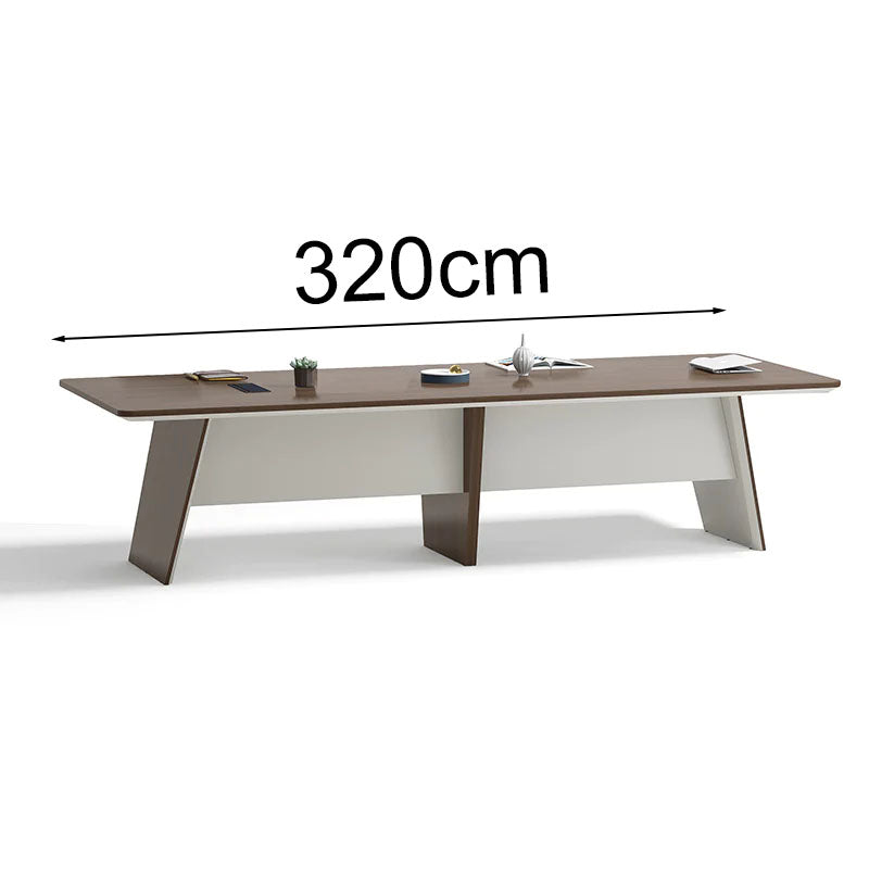 Premium ANDERS 320cm Boardroom Conference Table - Hazelnut & Beige Finish for Executive Offices & Professional Meeting Rooms