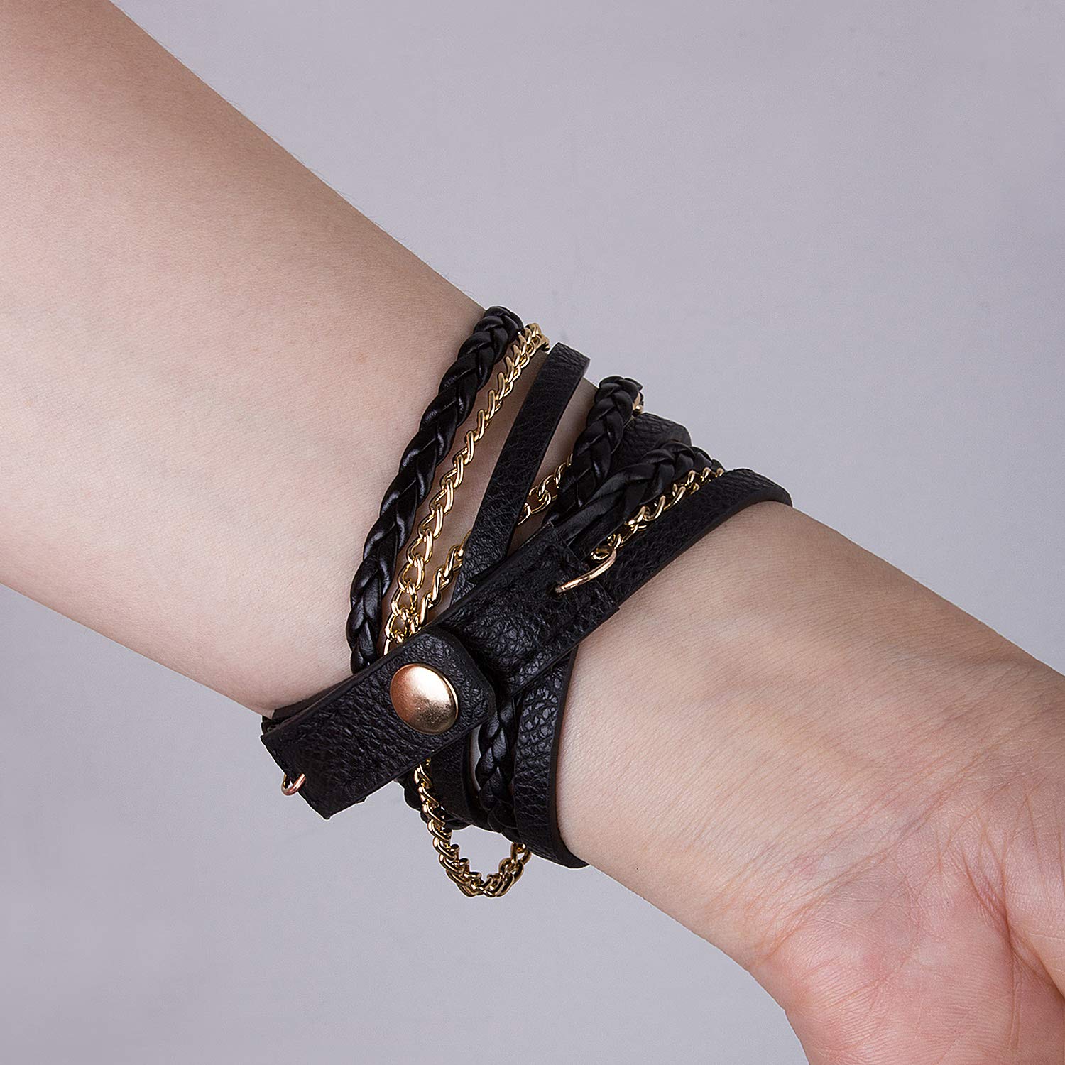 Premium Leather Bracelet Bands Compatible with Apple Watch Ultra/Series 8/7/6/5/4/3/2/1/SE (38mm-49mm) - Western Boho Style Luxury Strap for Women & Girls - Perfect for Work, Dating & Casual Wear