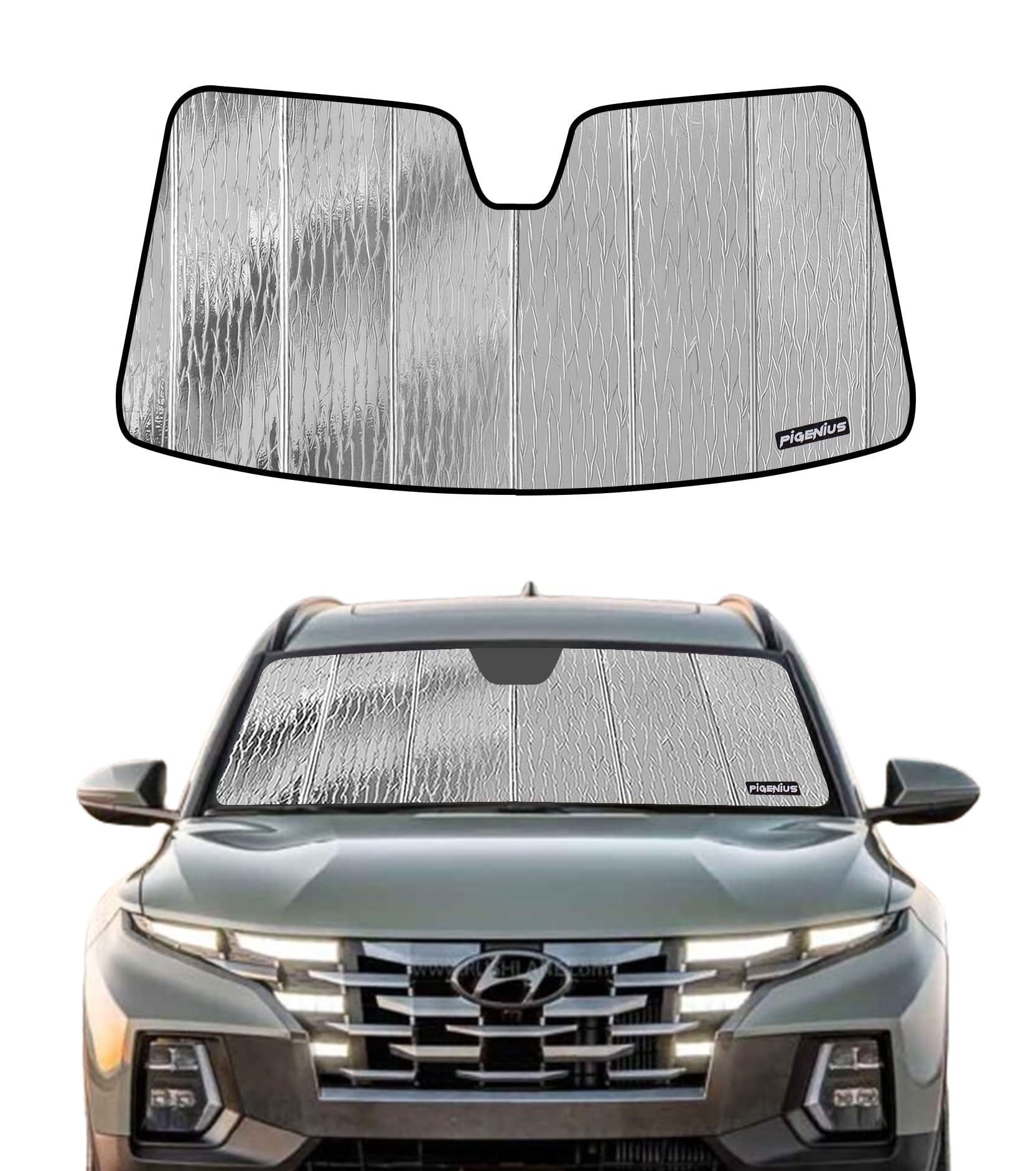 2022-2024 Hyundai Santa Cruz & Tucson Custom Fit Car Windshield Sun Shade | UV Protection & Heat Blocking | Foldable Sunshade for Car Windows | Perfect for Summer Parking & Road Trips