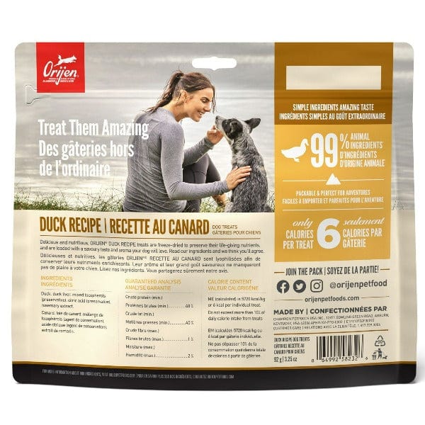 Orijen Freeze-Dried Dog Treats with Free-Run Duck Recipe - High-Protein, Grain-Free Snacks for Training & Rewards
