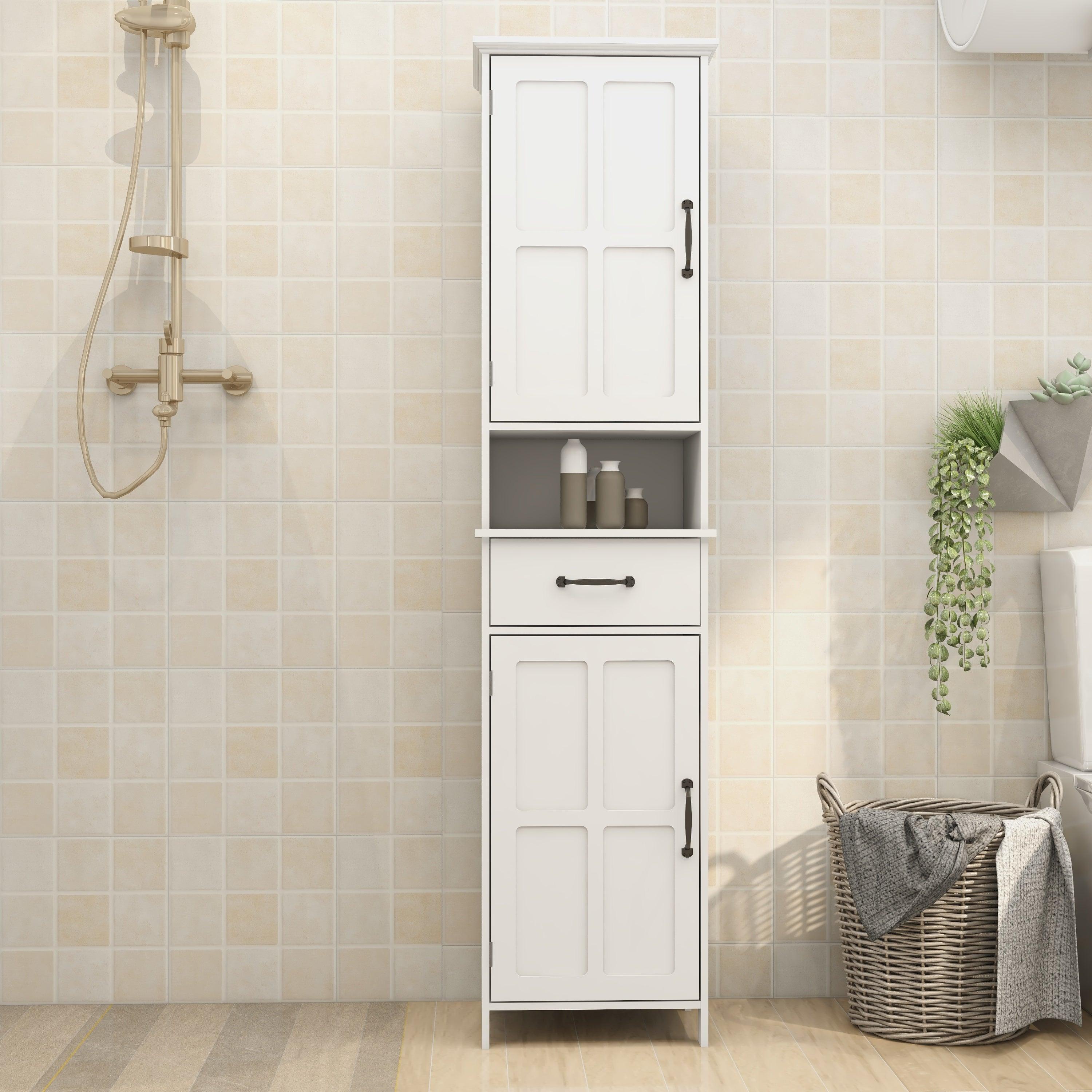 Double Door Narrow Height Slim Floor Standing Cabinet - Space-Saving Storage for Small Rooms & Apartments | Perfect for Bedroom, Living Room & Entryway Organization
