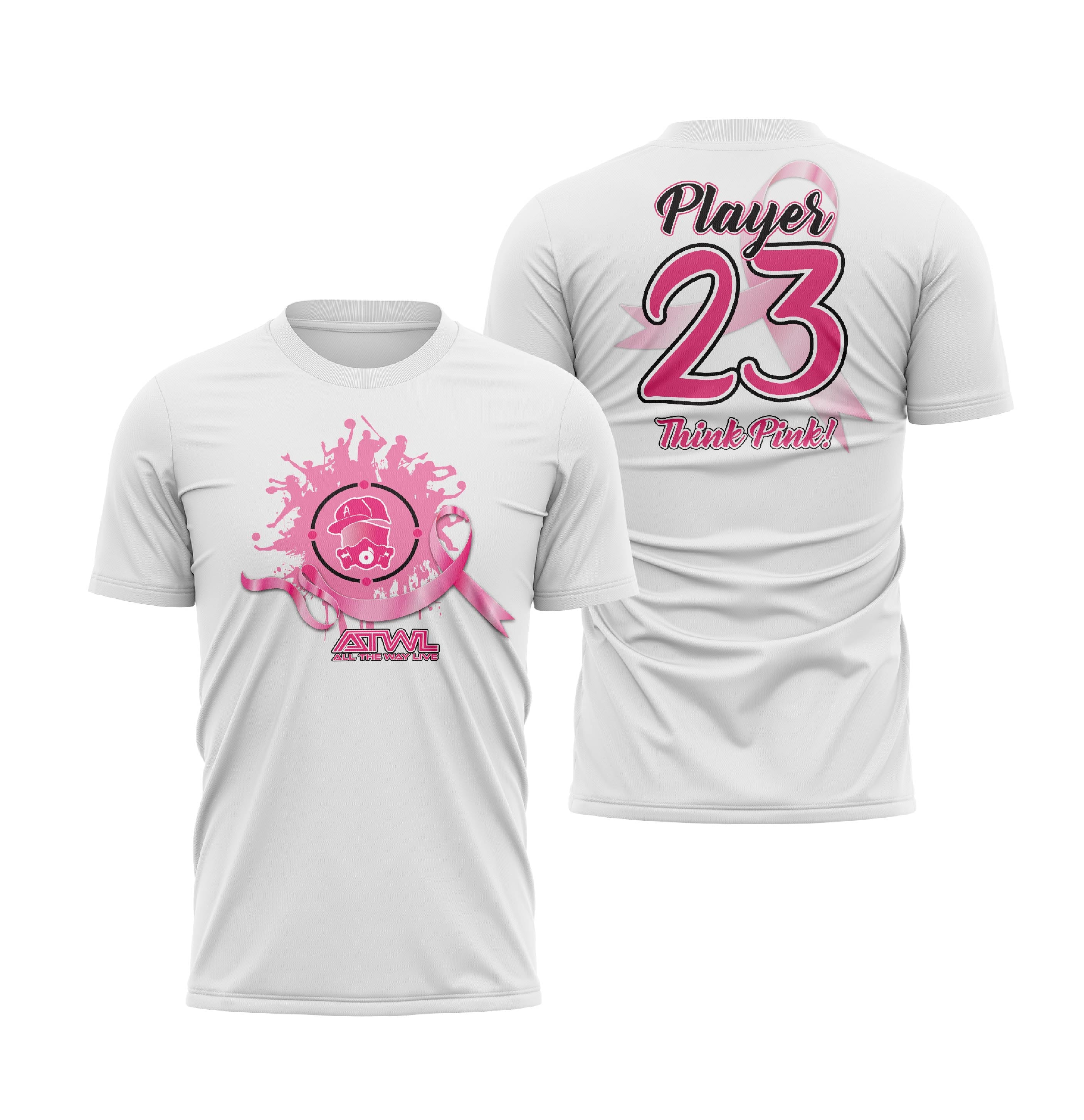 Think Pink Breast Cancer Awareness Sublimated Men's Jersey - Comfortable & Durable for Sports, Fundraisers & Support Events
