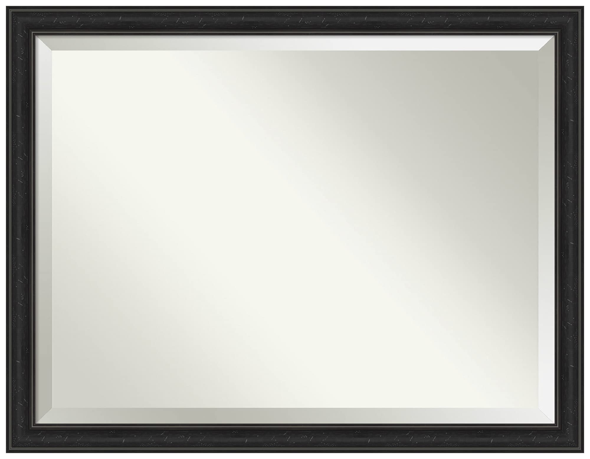 Amanti Art 34x44 Inch Black Rectangle Wall Mirror - Rustic Farmhouse Frame, Horizontal & Vertical Hanging - Perfect for Bathroom, Living Room, and Entryway Decor - Large Shipwreck Black Mirror for Wall Decor - Made in USA