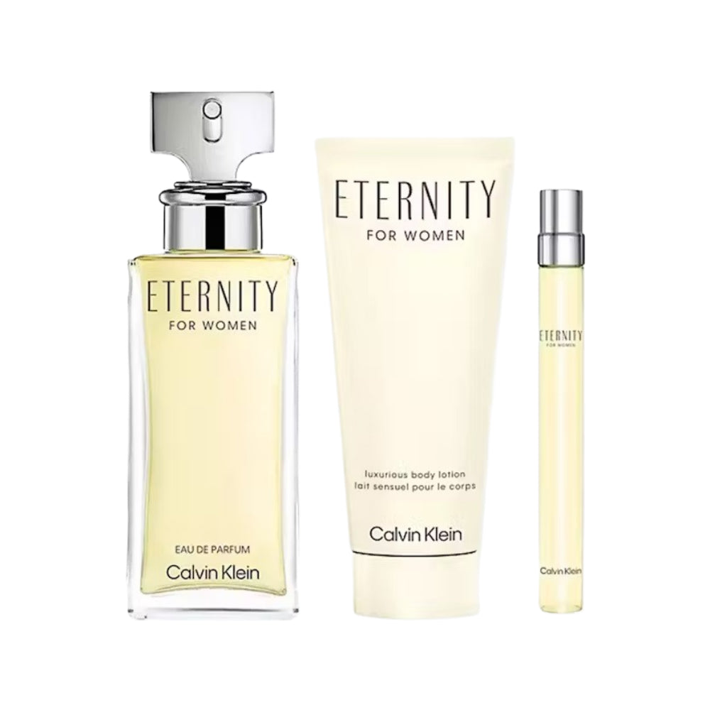 Eternity 3 Piece Eau De Parfum Set - 100ml Perfume Bottle for Women & Men | Luxury Fragrance Gift Set for Date Night, Wedding & Special Occasions