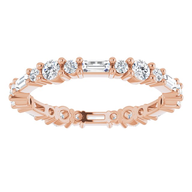 0.96 Carat Baguette & Round Diamond Eternity Band Wedding Ring - Perfect for Anniversaries, Engagements & Special Occasions