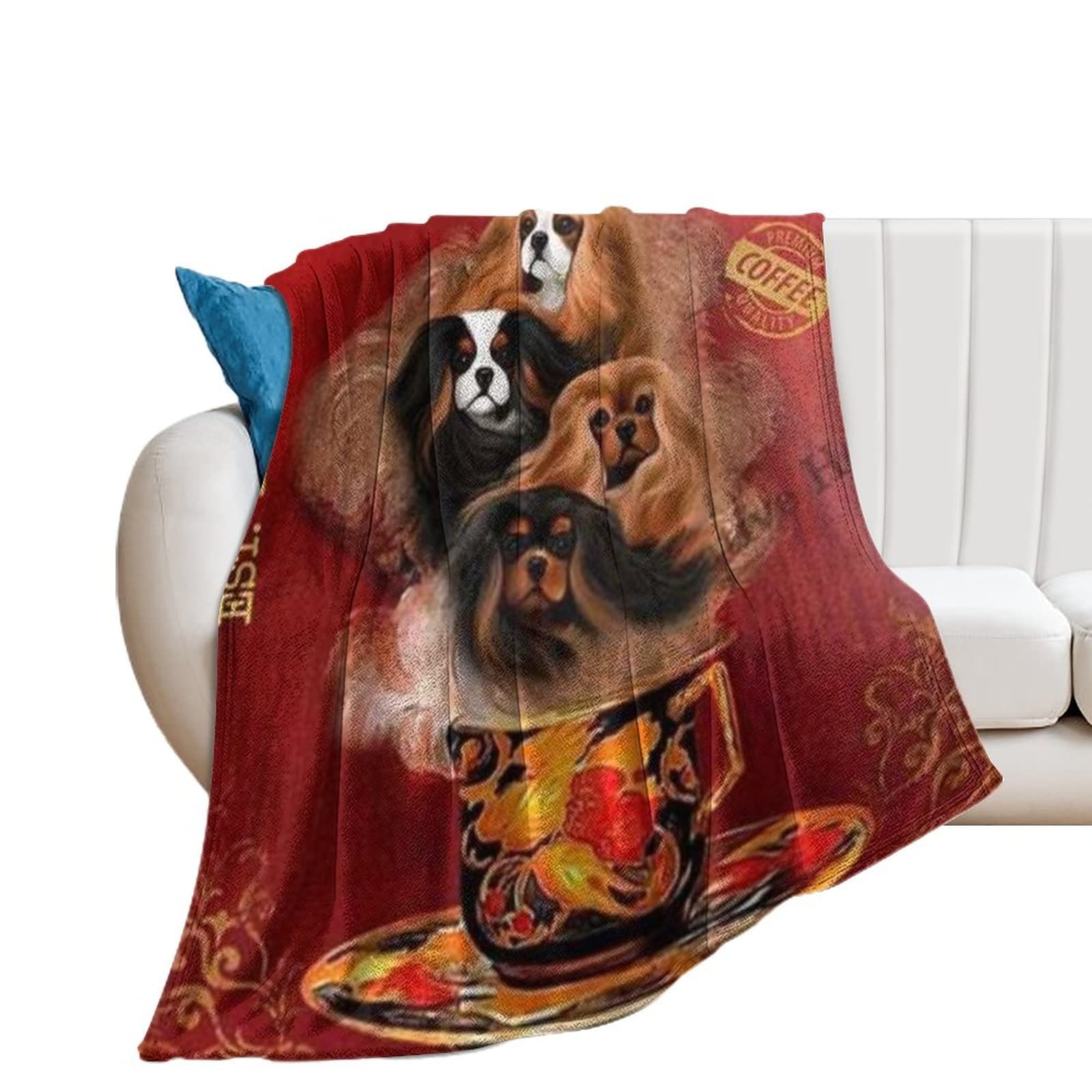 Cavalier King Charles Spaniel Fleece Blanket - Ultra Soft Plush Throw for Bed, Couch & Car