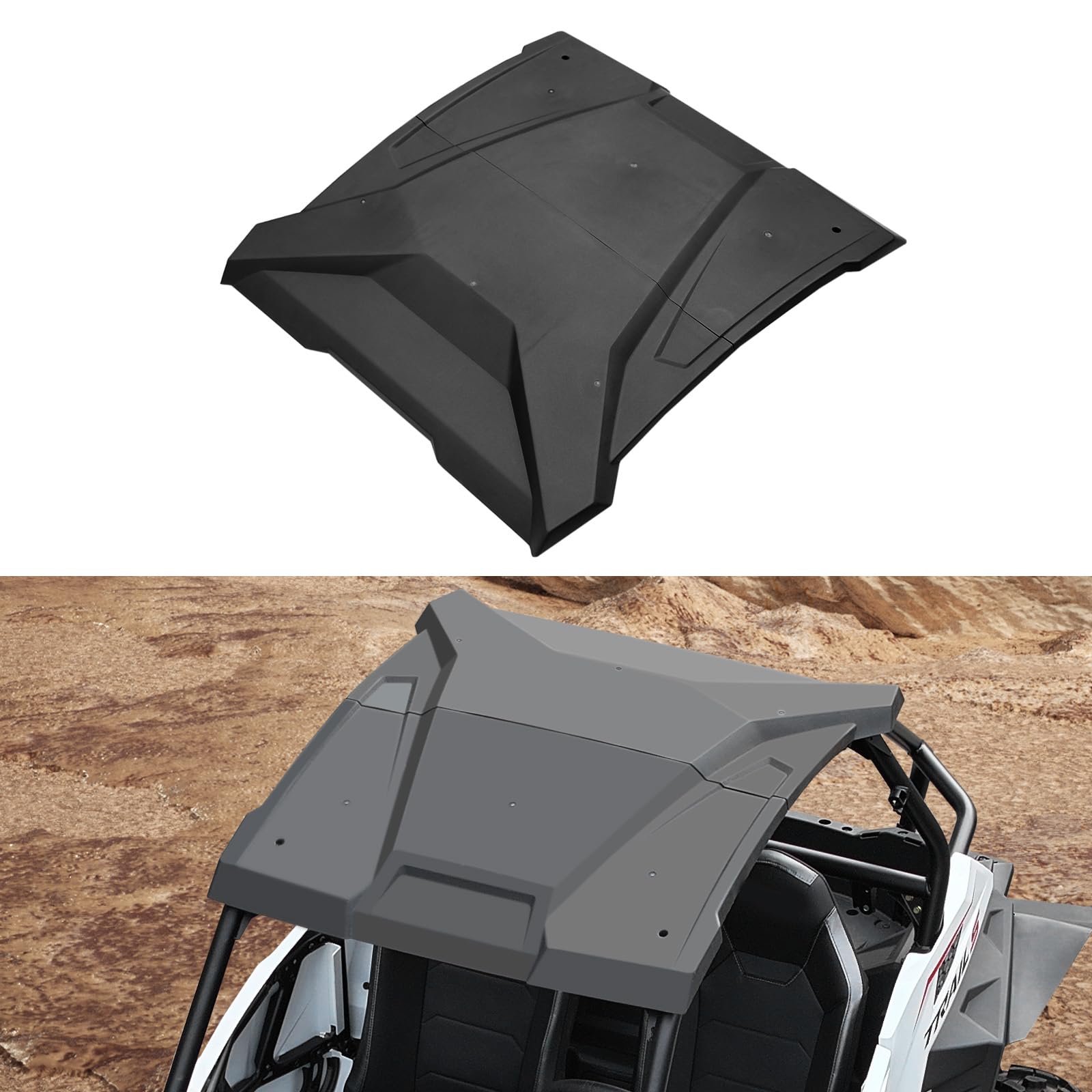 HAKA TOUGH Sport Roof for Polaris RZR Trail S 1000 & 900 (2021-2024) | 2-Piece Hard Coat Plastic Replacement Top | OEM 2884729 Compatible | Perfect for Off-Roading & Trail Adventures