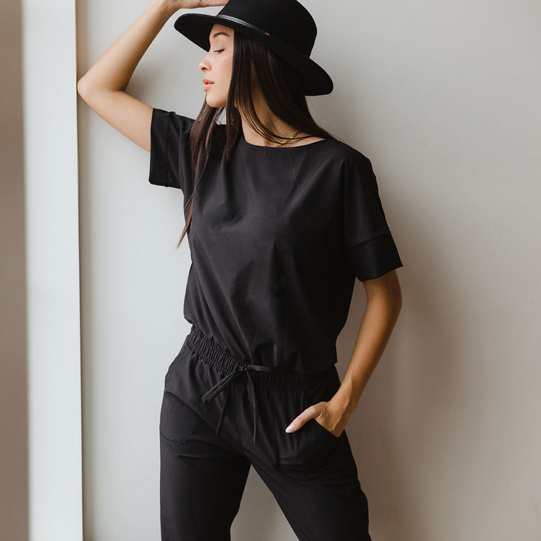 Women's Stylish Everyday Jumpsuit - Comfortable Black Romper for Casual Wear | Perfect for Work, Travel & Weekend Outings