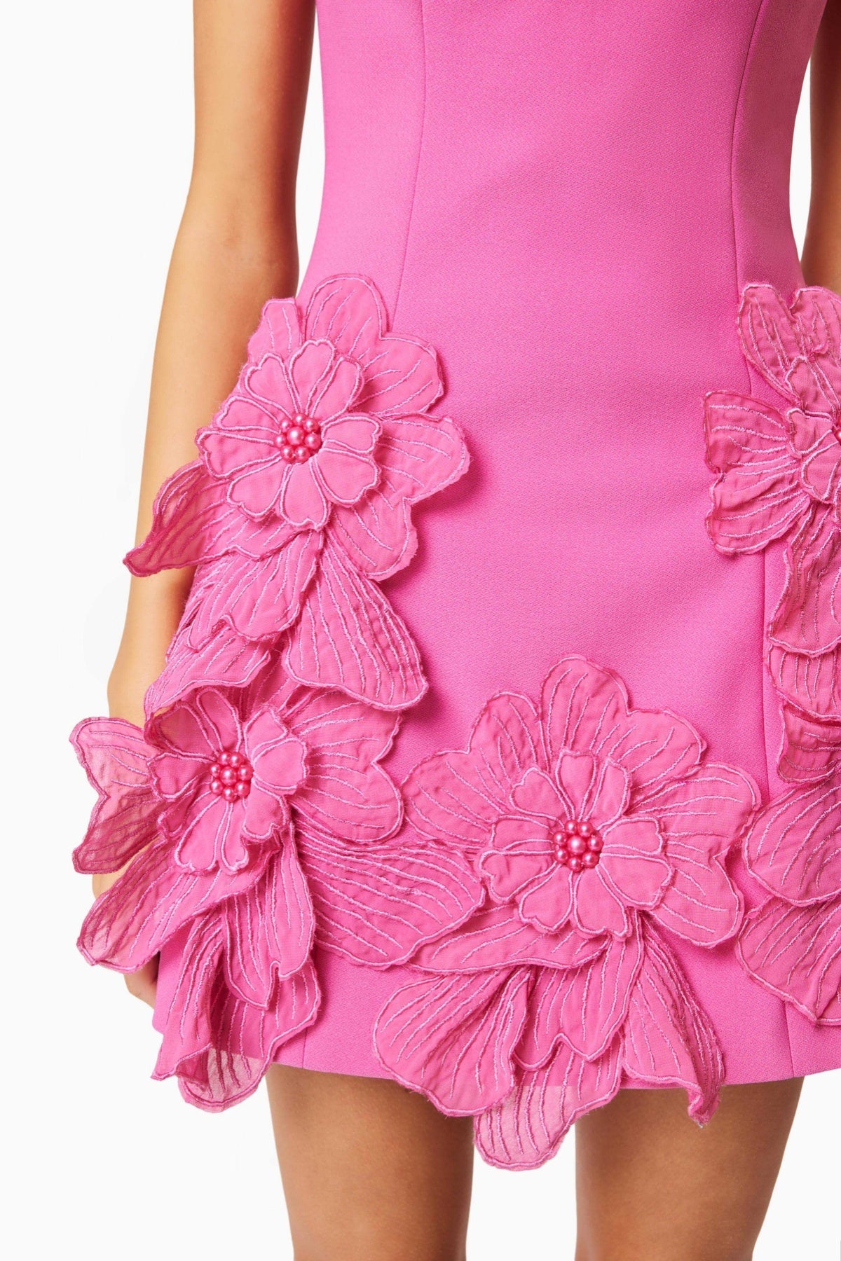 Adalgisa Floral Applique Mini Dress for Women - Elegant Pink Summer Party Cocktail Dress | Perfect for Weddings, Date Nights & Special Occasions
