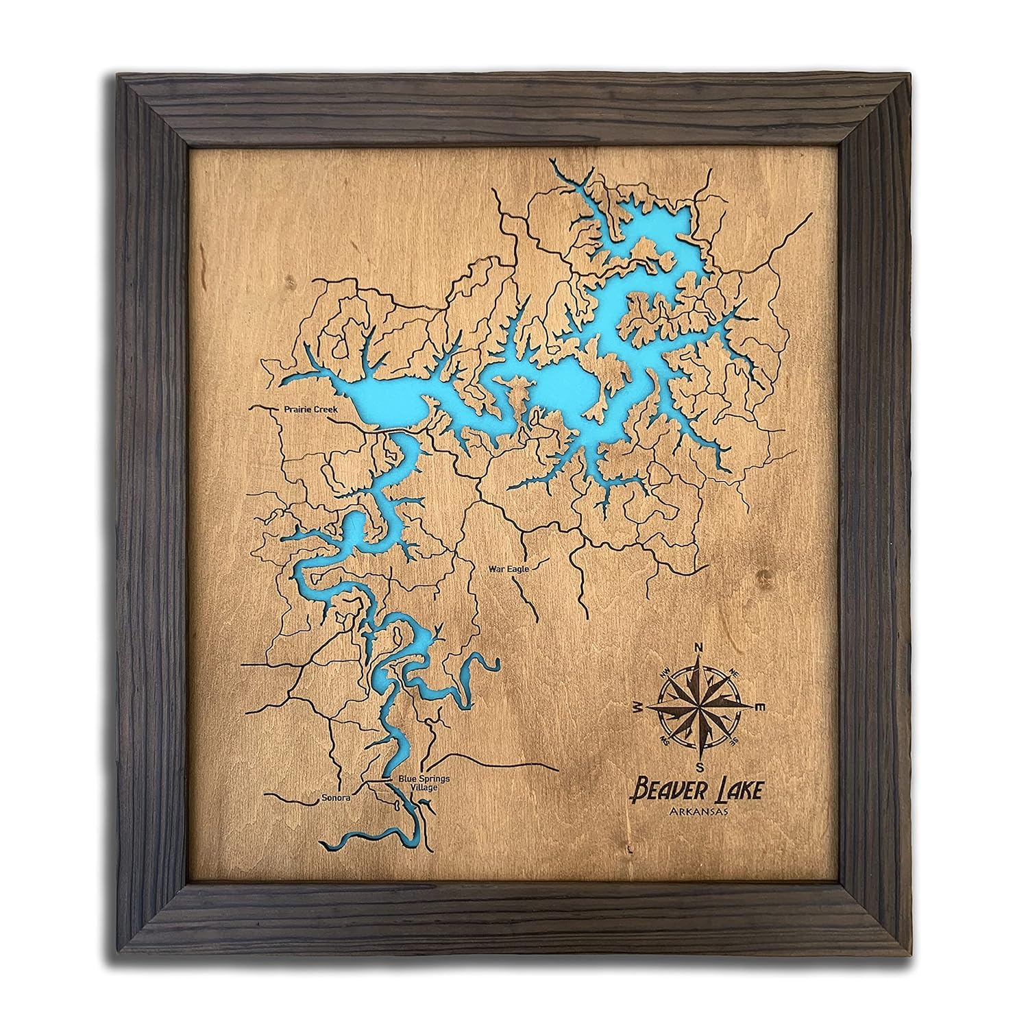 Custom Wooden Lake Map - Personalized 5th Anniversary Gift for Wife, Mom - Handmade Lake House Decor & Keepsake - Perfect for 5 Year Milestones, Home Wall Art, and Special Occasions