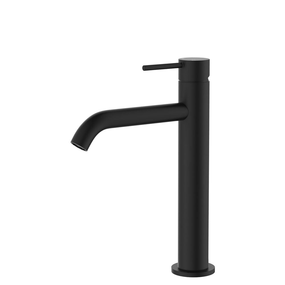 Fienza 228110B Kaya Basin Medium Mixer Faucet in Matte Black - Modern Kitchen Sink Mixer for Bathroom & Utility Room
