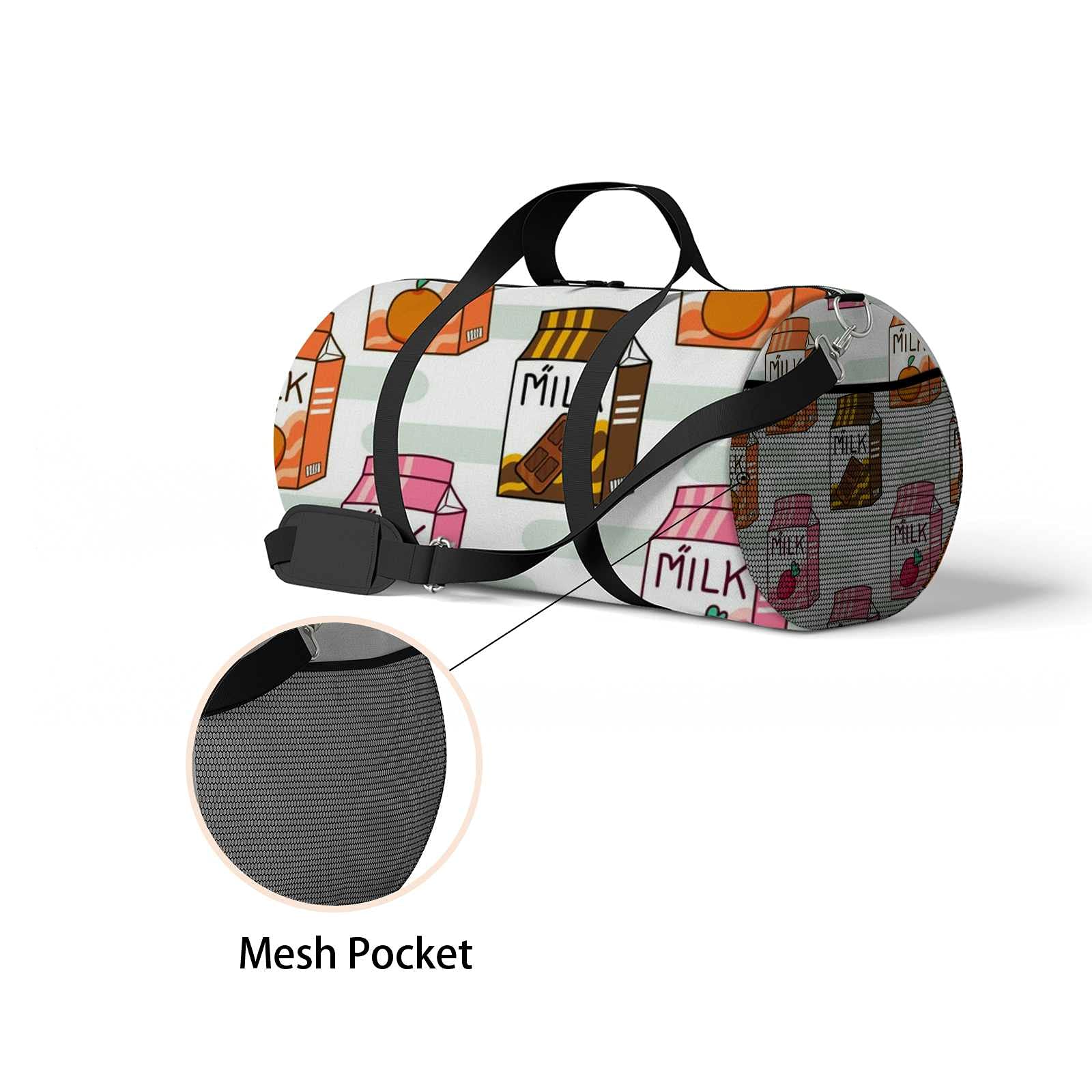 Waterproof Sports Gym Bag for Women & Men - Lightweight Duffel Carry-On with Milk Carton Design | Perfect for Travel, Workout & Boarding