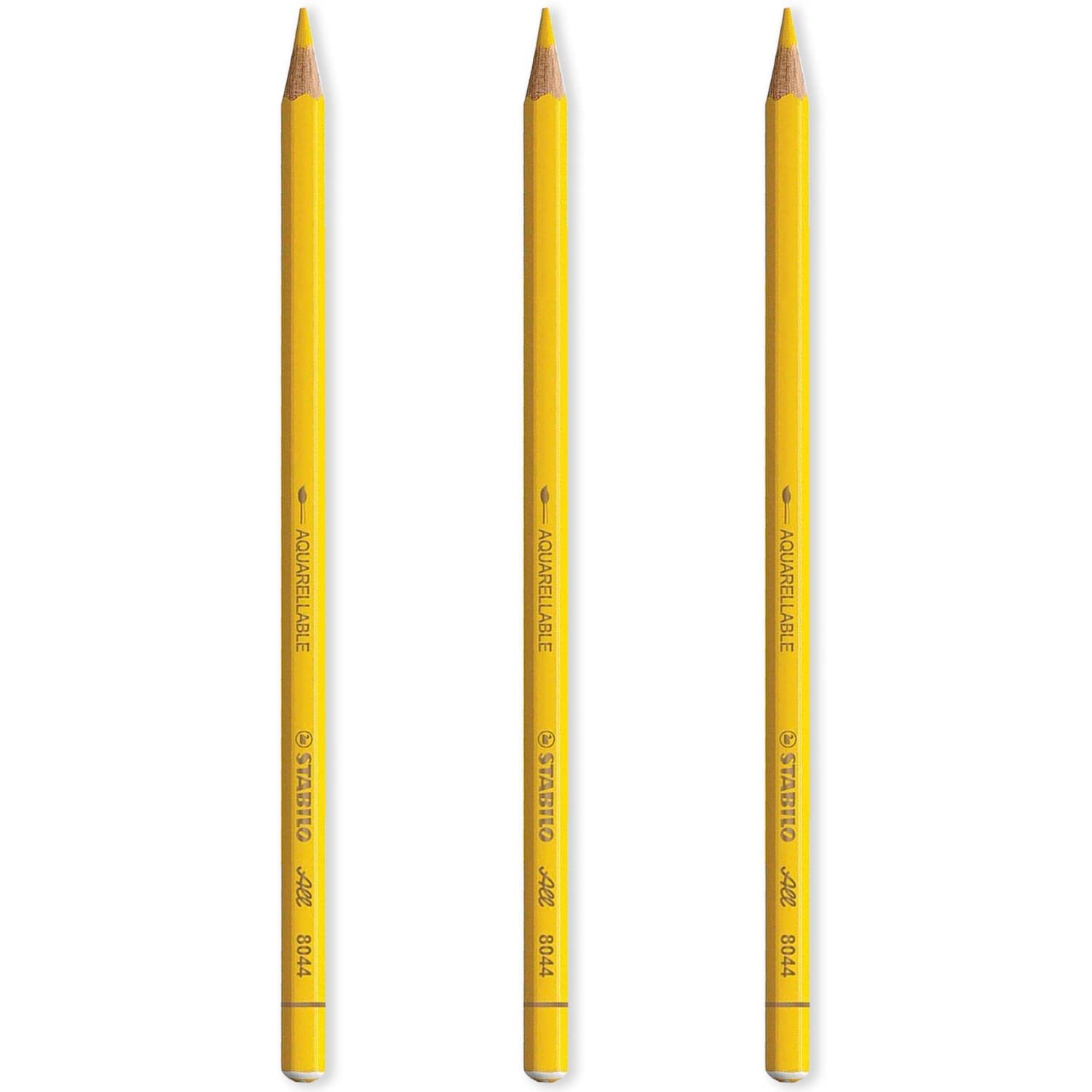 STABILO All Watercolor Effect Colored Pencils - Set of 3 Vibrant Yellow Art Pencils for Drawing, Sketching & Adult Coloring Books | Perfect for Artists, Students & DIY Craft Projects
