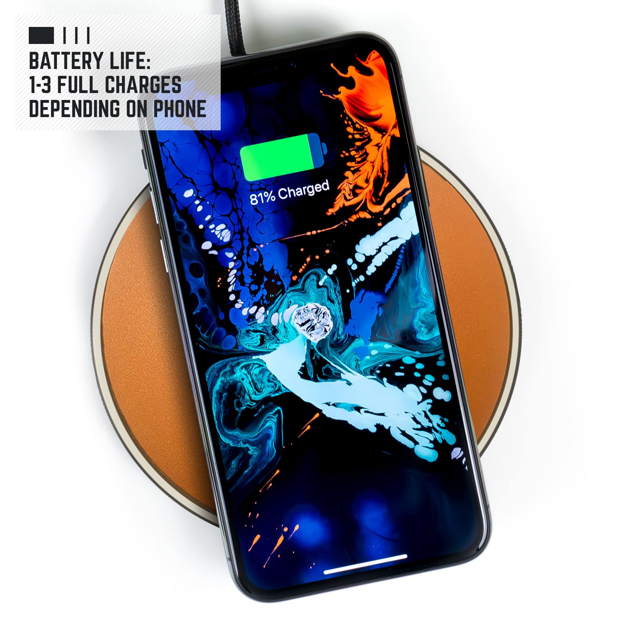 University of Tennessee Wireless Charger with LED Volunteers Logo - Portable Power Bank for iPhone & Android | NCAA Gifts for Students & Fans | Perfect for Travel, Office & Game Day
