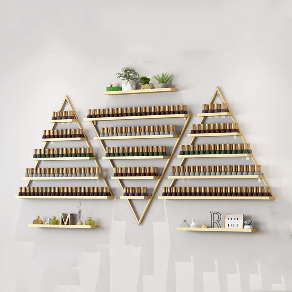 5-Tier Wall Mounted Metal Nail Polish Organizer - Cosmetic Display Rack for Nail Polish, Lipstick, Essential Oils & Makeup Storage - Perfect for Salon, Spa, Bathroom & Vanity Organization