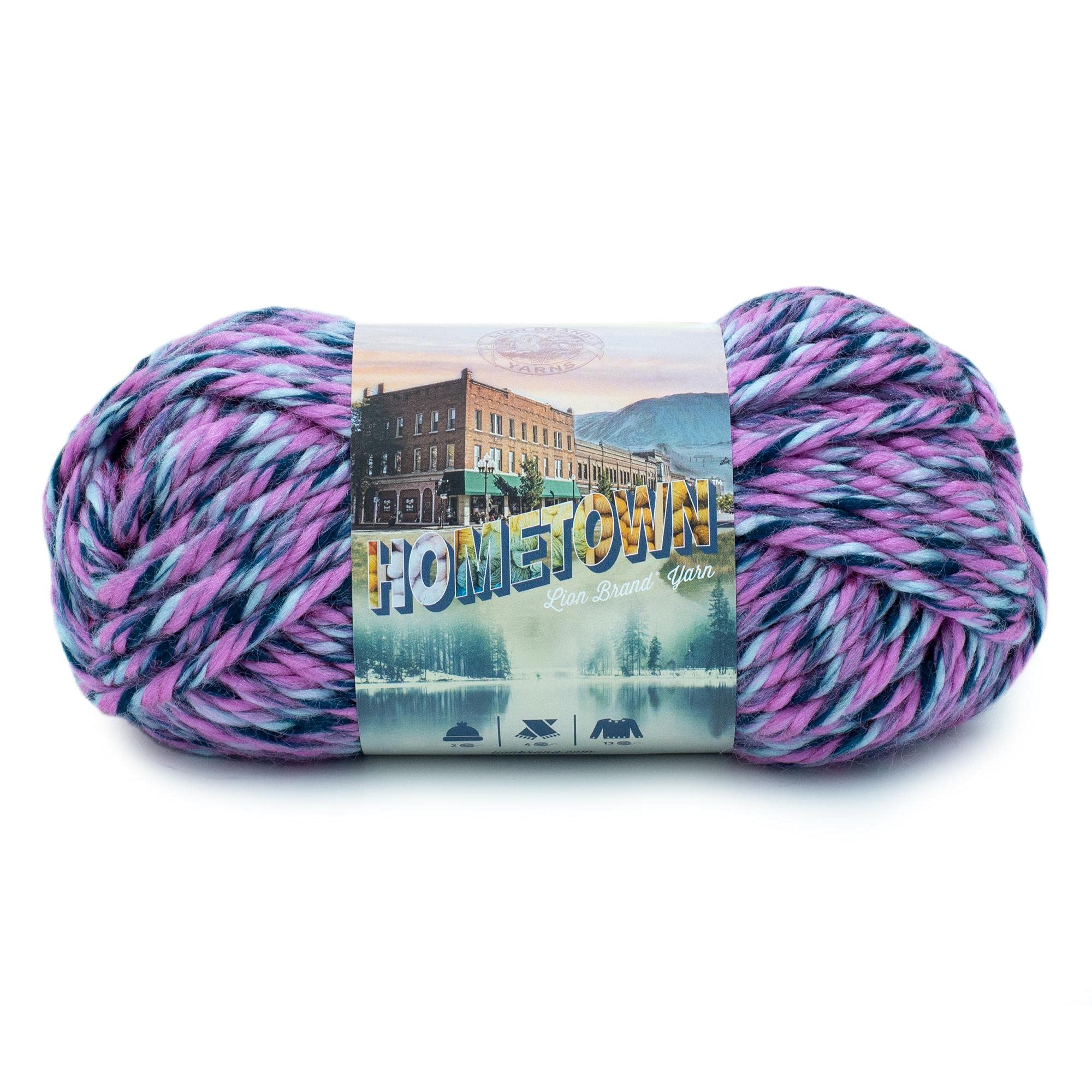 Lion Brand Yarn Hometown Super Bulky Yarn for Knitting, Crocheting & Crafting - 1 Pack (Jacksonville Taffy) - Perfect for Blankets, Scarves & Winter Accessories