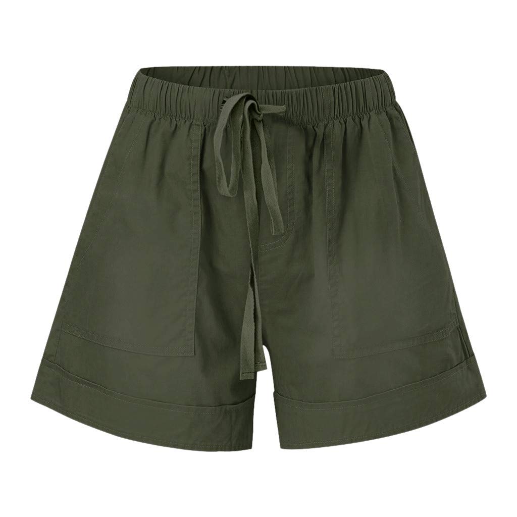 Women's Elastic Waist Yoga Shorts - Athletic Running Workout Shorts for Summer Casual Wear