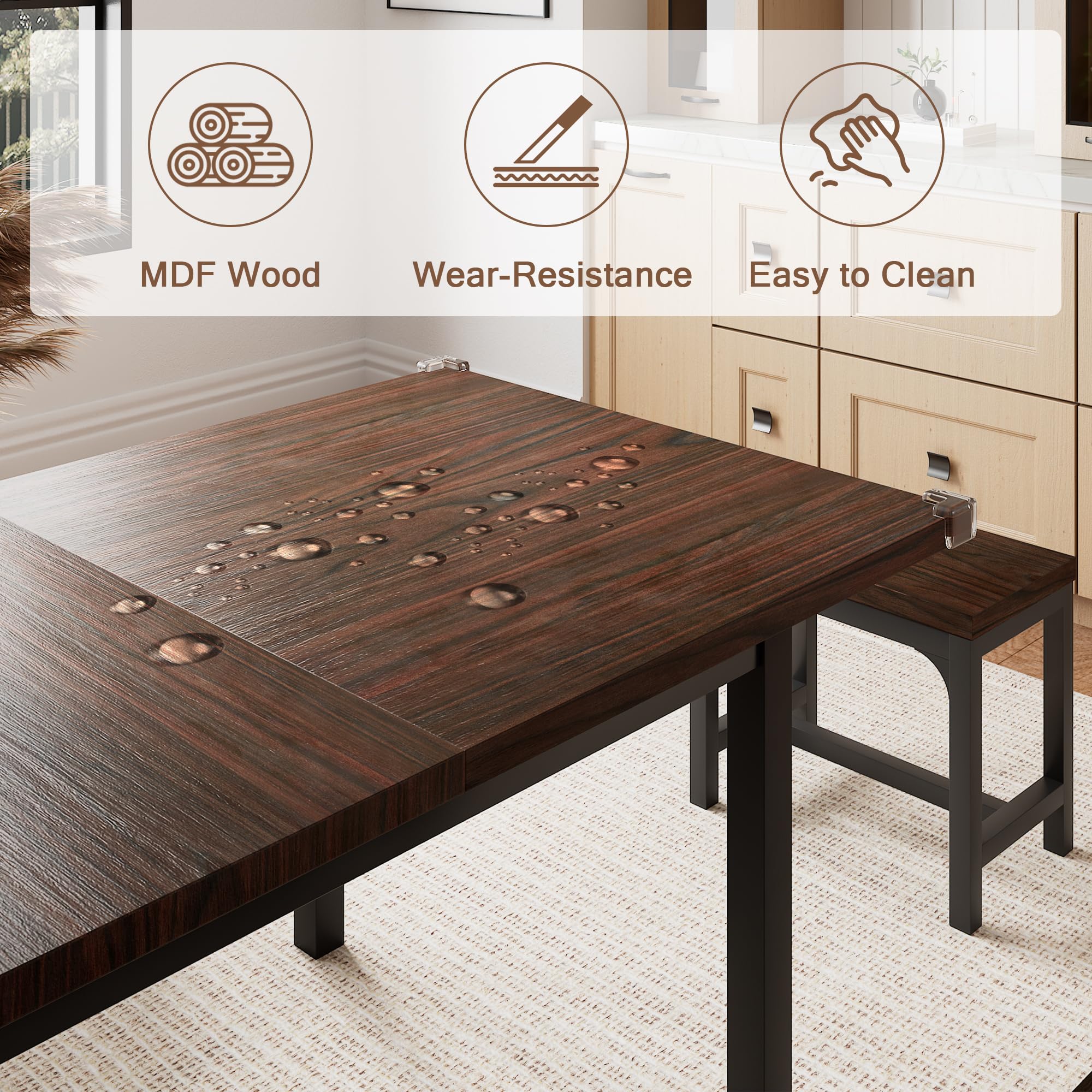 5-Piece Extendable Dining Table Set for 4-6 People | 63