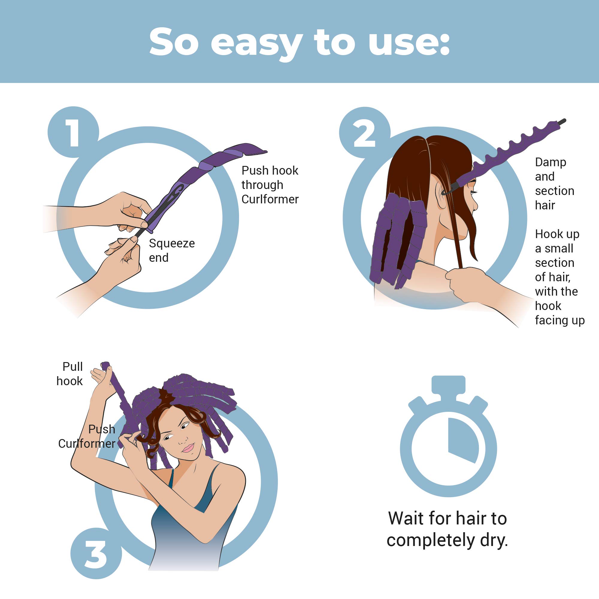 Curlformers Heatless Hair Curlers for Long Hair - 16 No Heat Barrels & Styling Hook Set for Healthy, Damage-Free Curls up to 24 Inches - Perfect for Natural Waves, Beachy Curls & Overnight Styling at Home or Salon