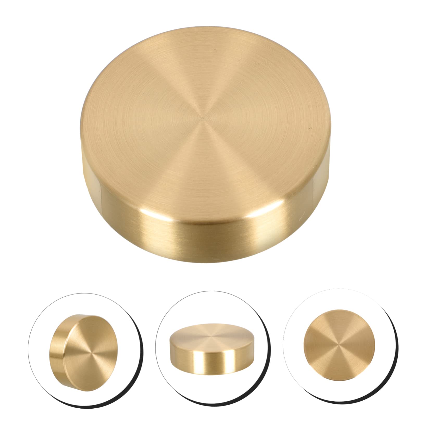 SKISUNO 2-Pack Brass Round Paperweights for Drawing, Painting & Writing - Heavy Duty Metal Paper Holders for Artists, Office & Crafting - Perfect for Drafting Tables, Desks & Studios