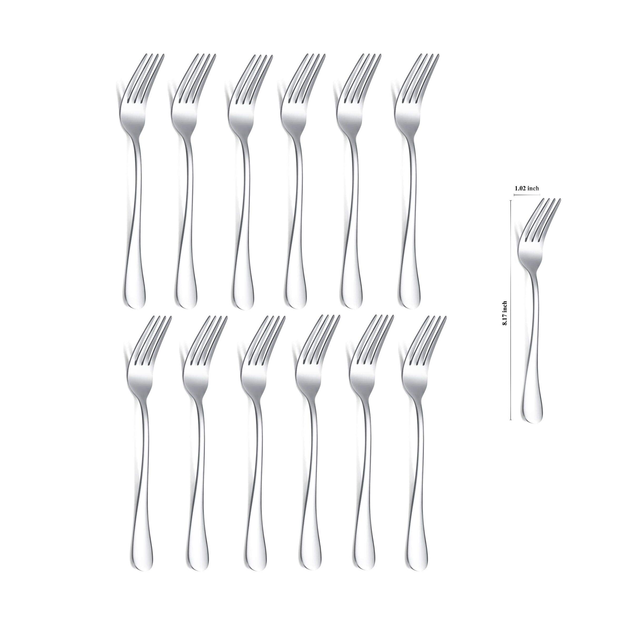 Premium Kyraton 12-Piece Stainless Steel Dinner Forks Set - 8.17 Inch Elegant Silverware for Restaurants, Catering & Home Dining (Dishwasher Safe)