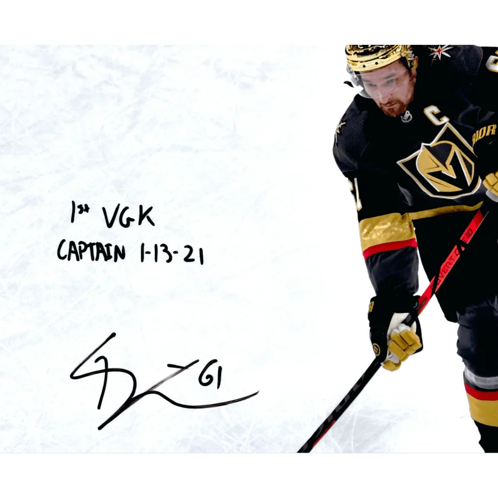 Mark Stone Autographed Framed Vegas Golden Knights 16x20 Photo - First VGK Captain Inscribed #D/10 with COA - Perfect for Hockey Fans, Sports Memorabilia Collectors, and Man Cave Decor
