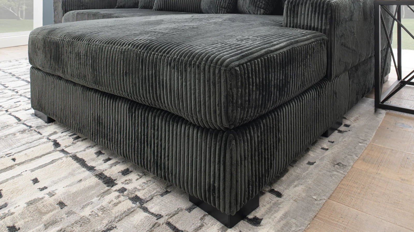 2-Piece Corduroy Sectional Sofa Set - Modern Velvet Living Room Couch with Chaise | Comfortable L-Shaped Sofa for Small Spaces, Apartments & Cozy Home Decor