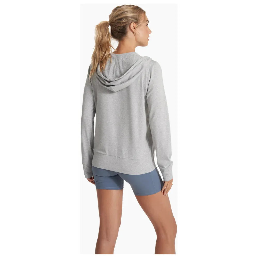 Vuori Women's Halo Performance Hoodie 2.0 - Pale Grey Heather - Lightweight Workout & Lounge Hoodie for Yoga, Running & Casual Wear