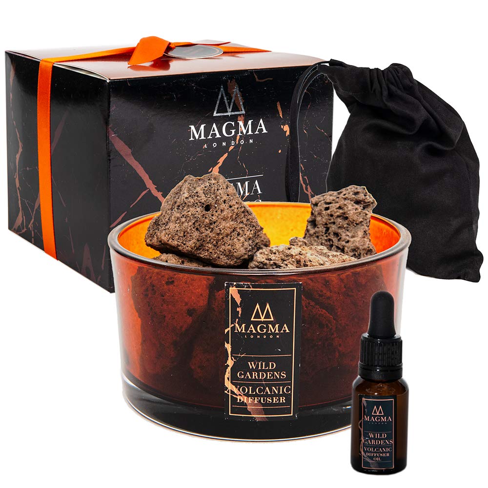 Lava Stone Essential Oil Diffuser - Natural Volcanic Rock Aromatherapy Diffuser for Home & Office - Long-Lasting Organic Aroma Stones by Magma London - Perfect for Meditation, Yoga, and Stress Relief