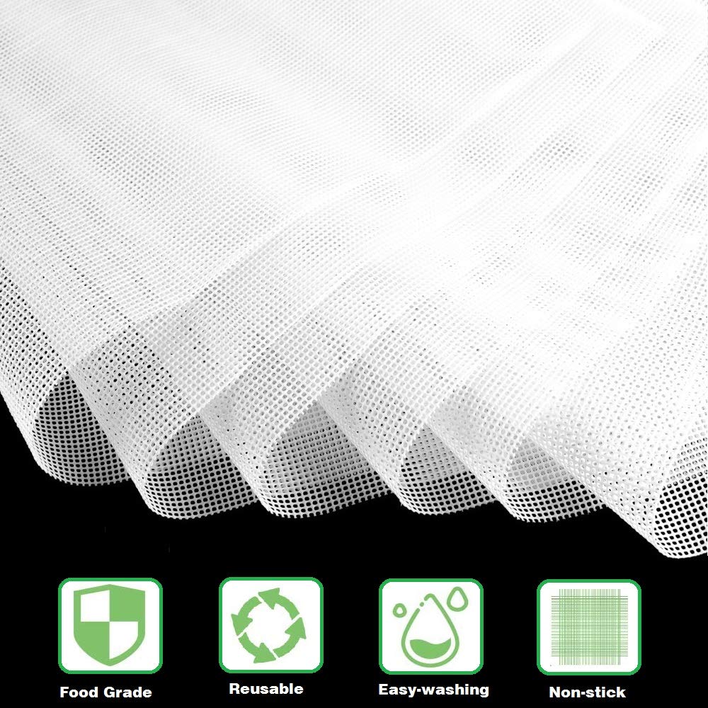 6 Pack Reusable Silicone Dehydrator Sheets - Non-Stick Food & Fruit Drying Mats for Dehydrators (14 x 21 Inch) | Perfect for Jerky, Herbs, and Healthy Snacks