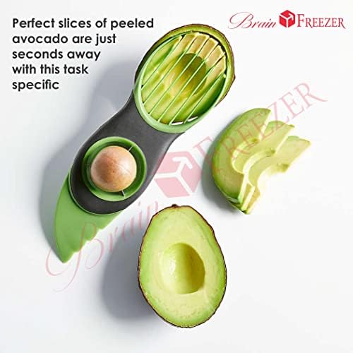 Best 3-in-1 Avocado Slicer & Cutter - Multifunctional Fruit Tool for Avocados, Mangoes, Bananas & Chiku - Non-Slip Grip Handle, Dishwasher Safe - Perfect for Salads, Smoothies & Healthy Snacks