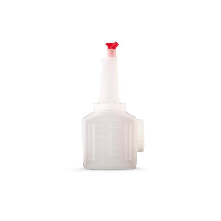 Vollrath Traex Bar Keep II 2 Quart White Pouring Container with Neck, Lid & Multi-Color Spouts - Perfect for Bartending, Coffee Service, and Commercial Kitchen Use