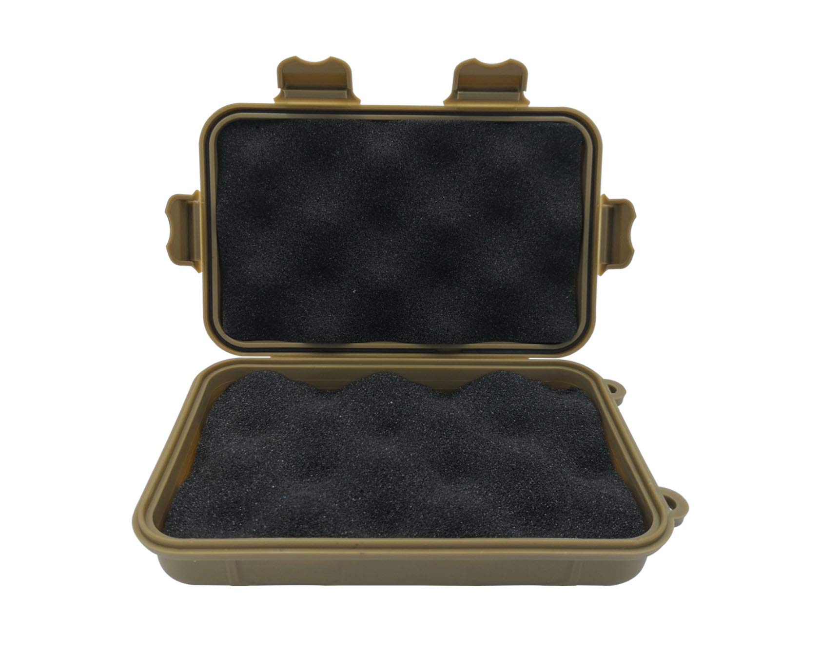 Waterproof Shockproof Dry Storage Box with Foam Insert - Floating Survivor Case for Camping, Boating & Outdoor Adventures (Khaki) | Portable Plastic Container for Electronics, First Aid & Emergency Supplies