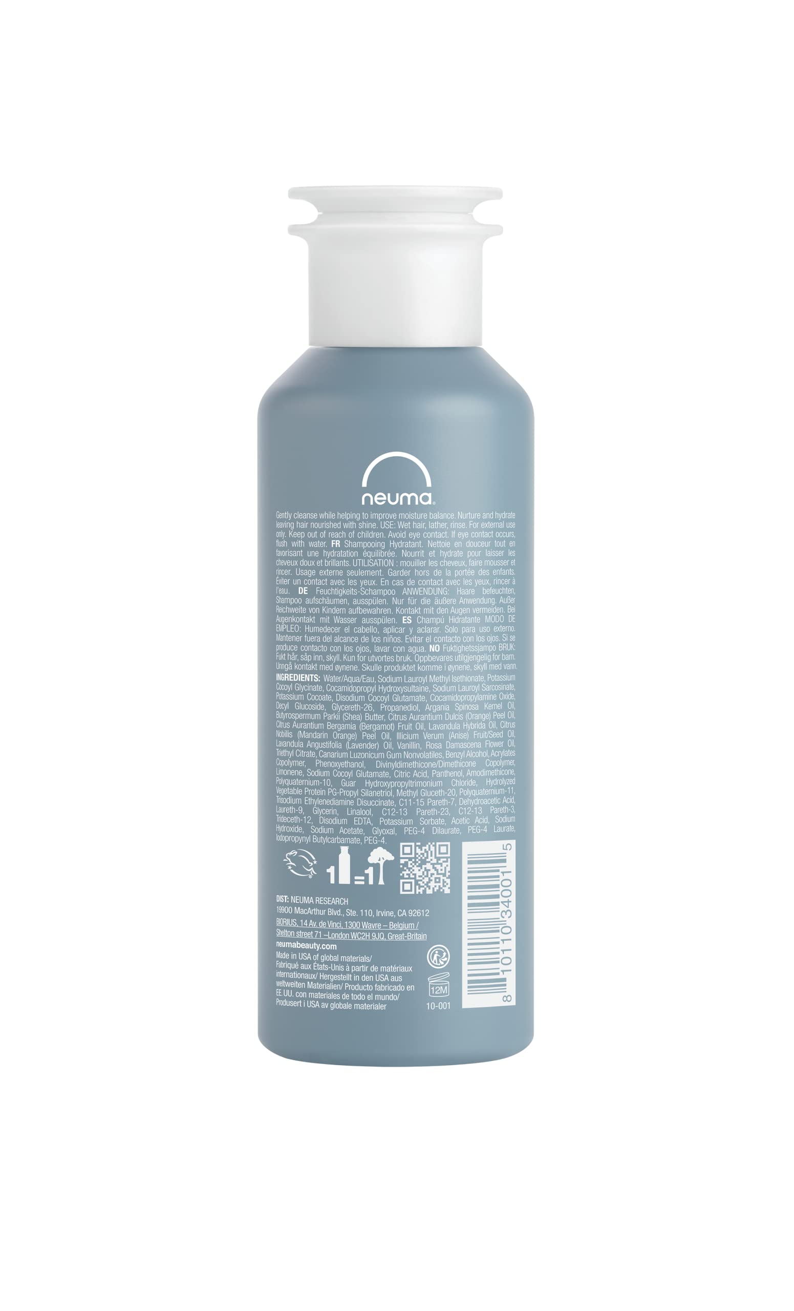 Neuma Neu Moisture Shampoo for Dry Hair - Hydrating Lavender, Mandarin & Vanilla Scented Shampoo | Sulfate-Free & Color Safe | Perfect for Daily Use & Salon-Quality Results at Home
